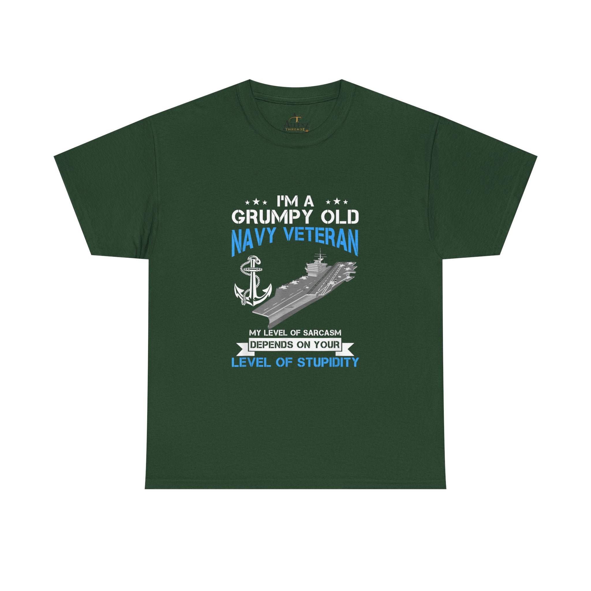 Unisex Heavy Cotton Tee⚓ “I’m A Grumpy Old Navy Veteran” Funny Veteran T-Shirt ⚓