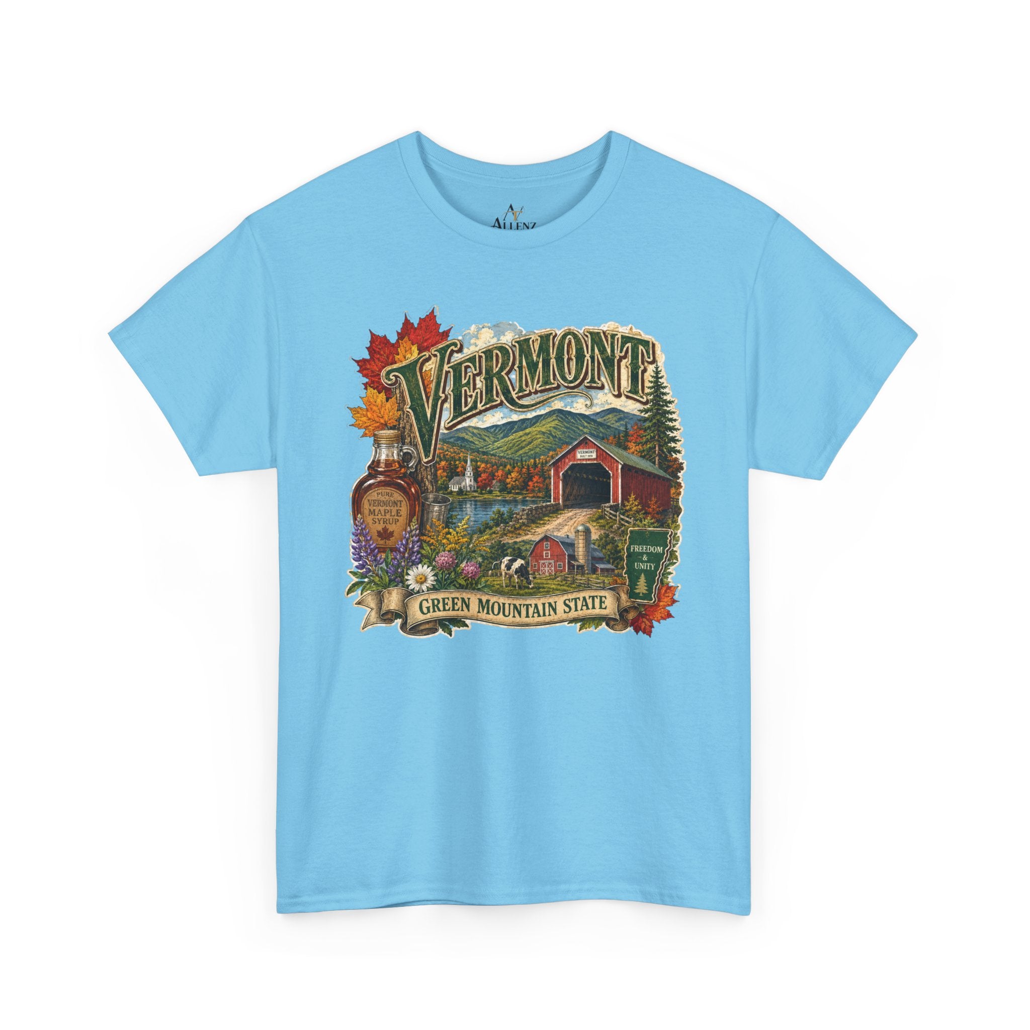 Unisex Heavy Cotton Tee🍁🏔️ Vermont – Beauty of the Green Mountain State 🍁🚜