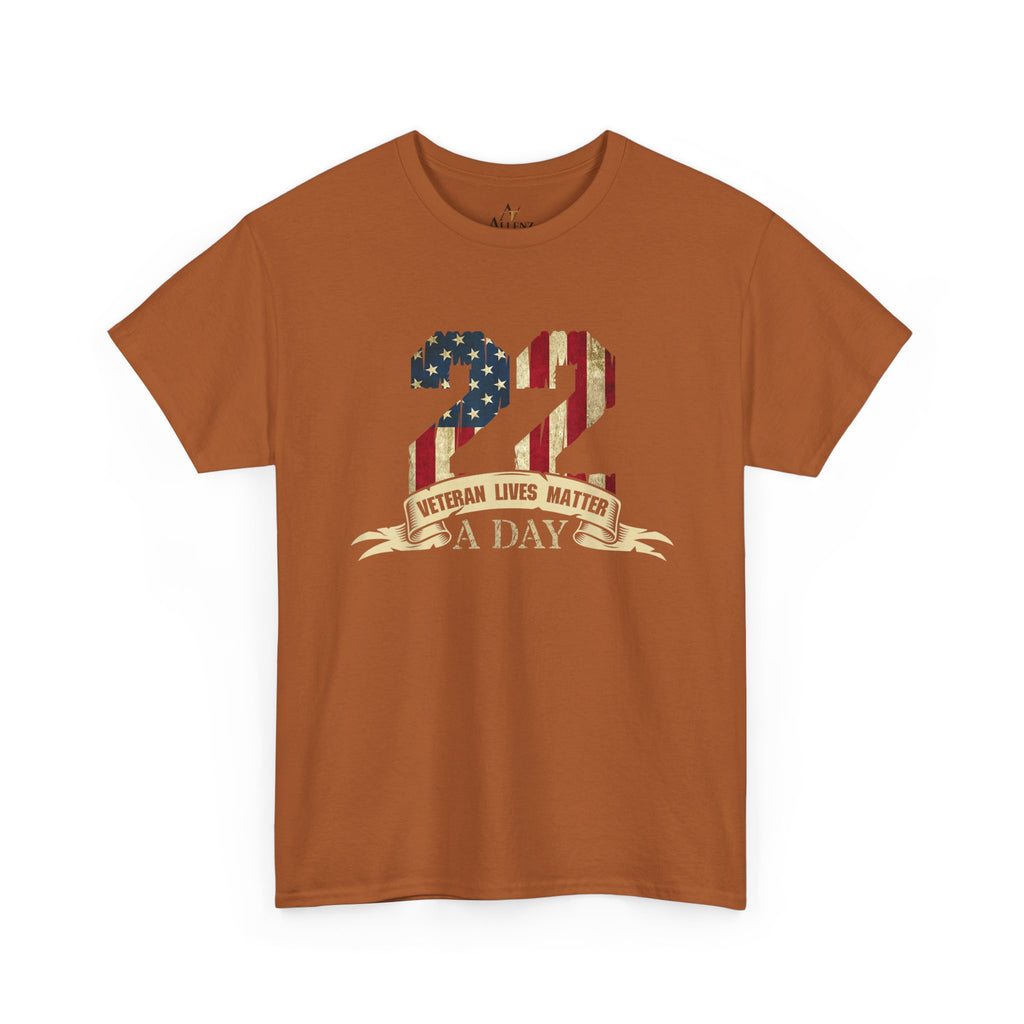 Unisex Heavy Cotton Tee 22 A Day – Veteran Lives Matter