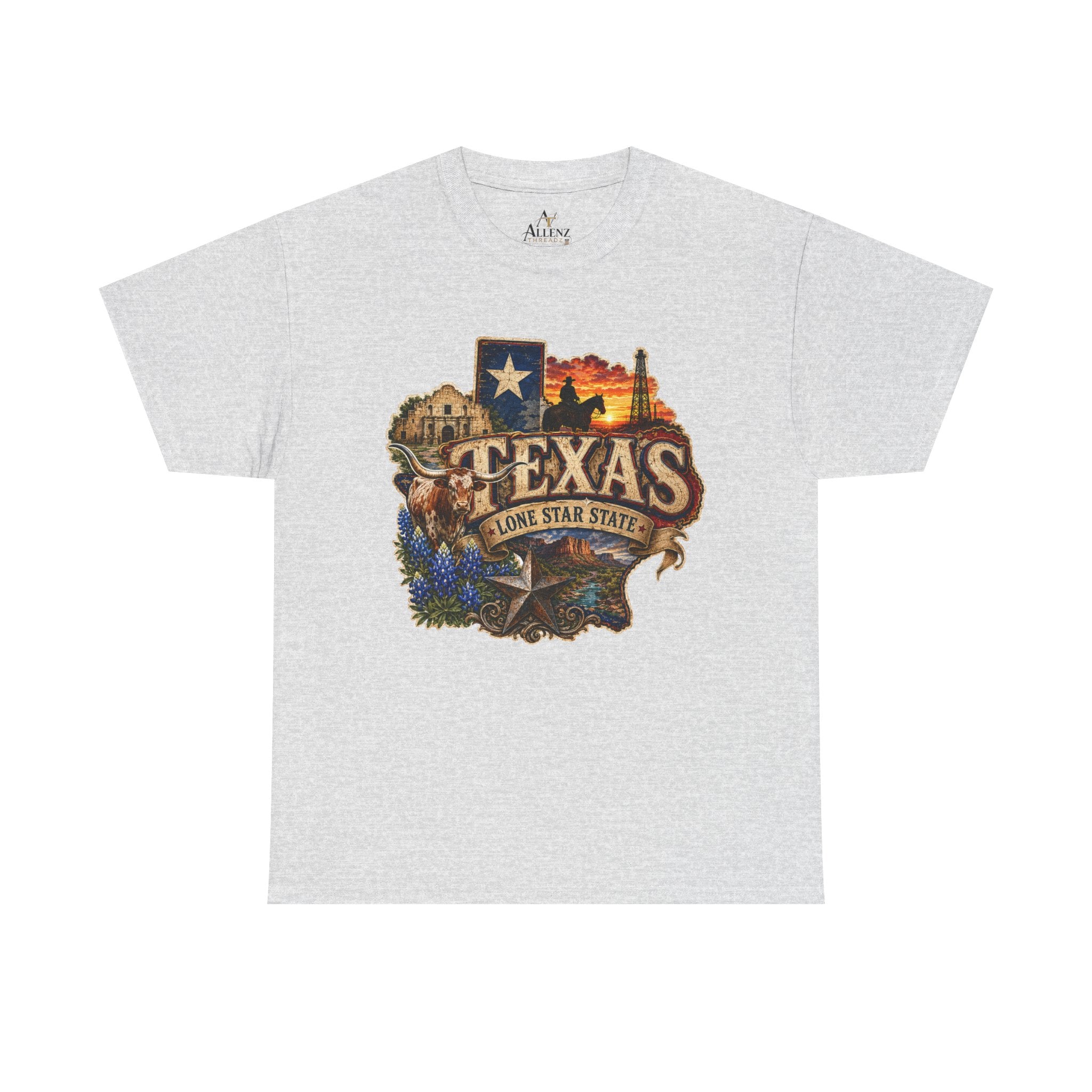 Unisex Heavy Cotton Tee⭐🤠 Texas – Pride of the Lone Star State 🌵🐂