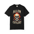 Skull and Flames Cutlery T-Shirt — Allen Cutlery Graphic Tee