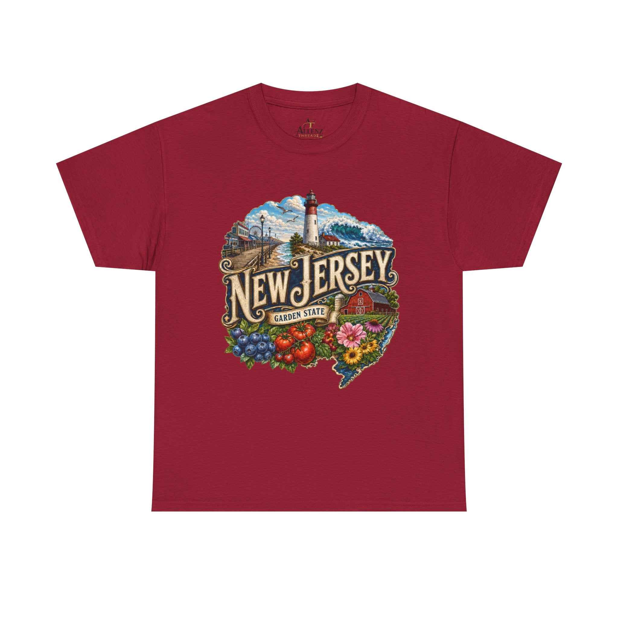 Unisex Heavy Cotton Tee🌊 New Jersey – Coastal Charm and Garden State Pride 🍅🫐