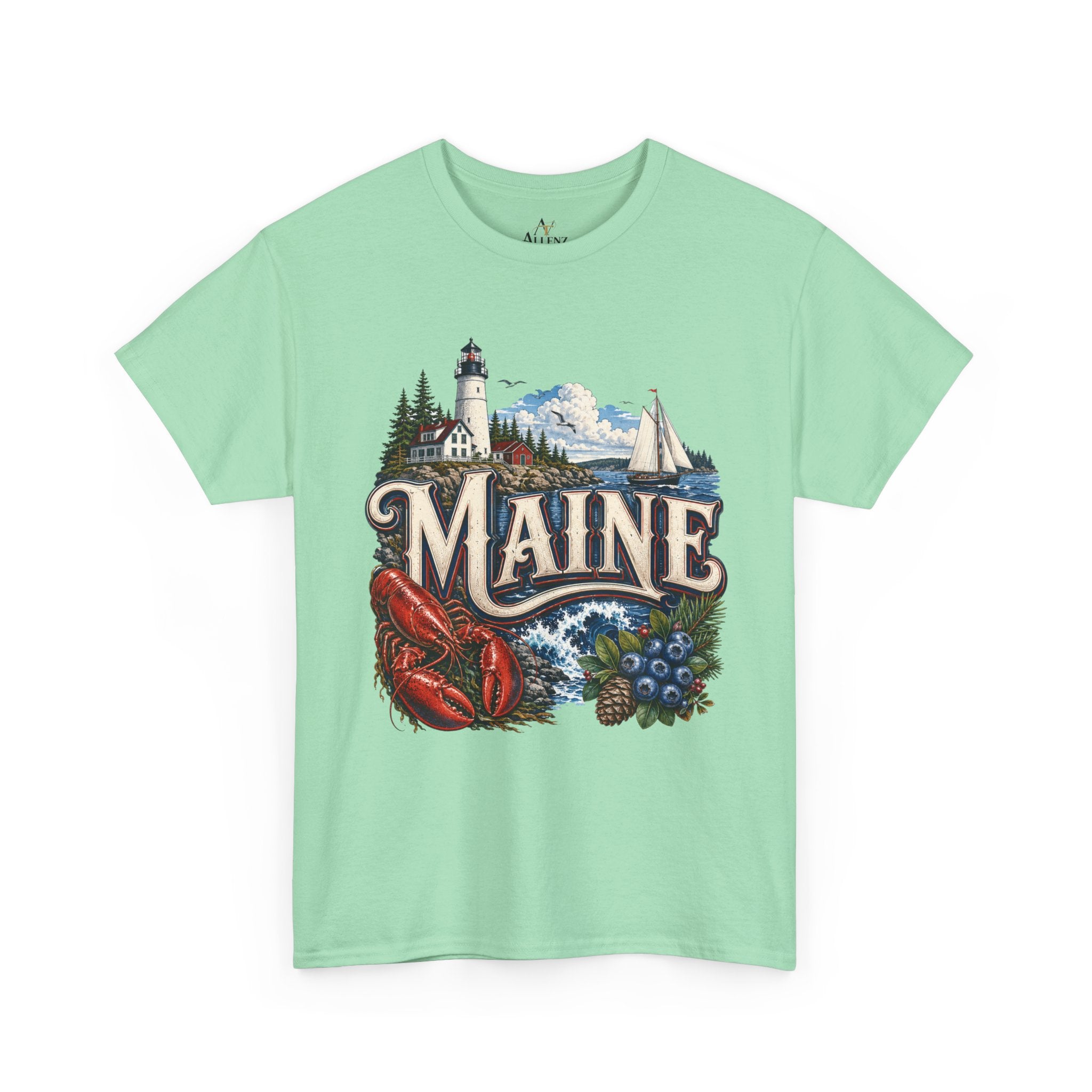Unisex Heavy Cotton Tee 🦞 Maine – Coastal Beauty and New England Charm 🦞