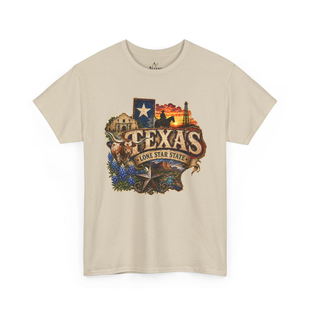 Unisex Heavy Cotton Tee⭐🤠 Texas – Pride of the Lone Star State 🌵🐂