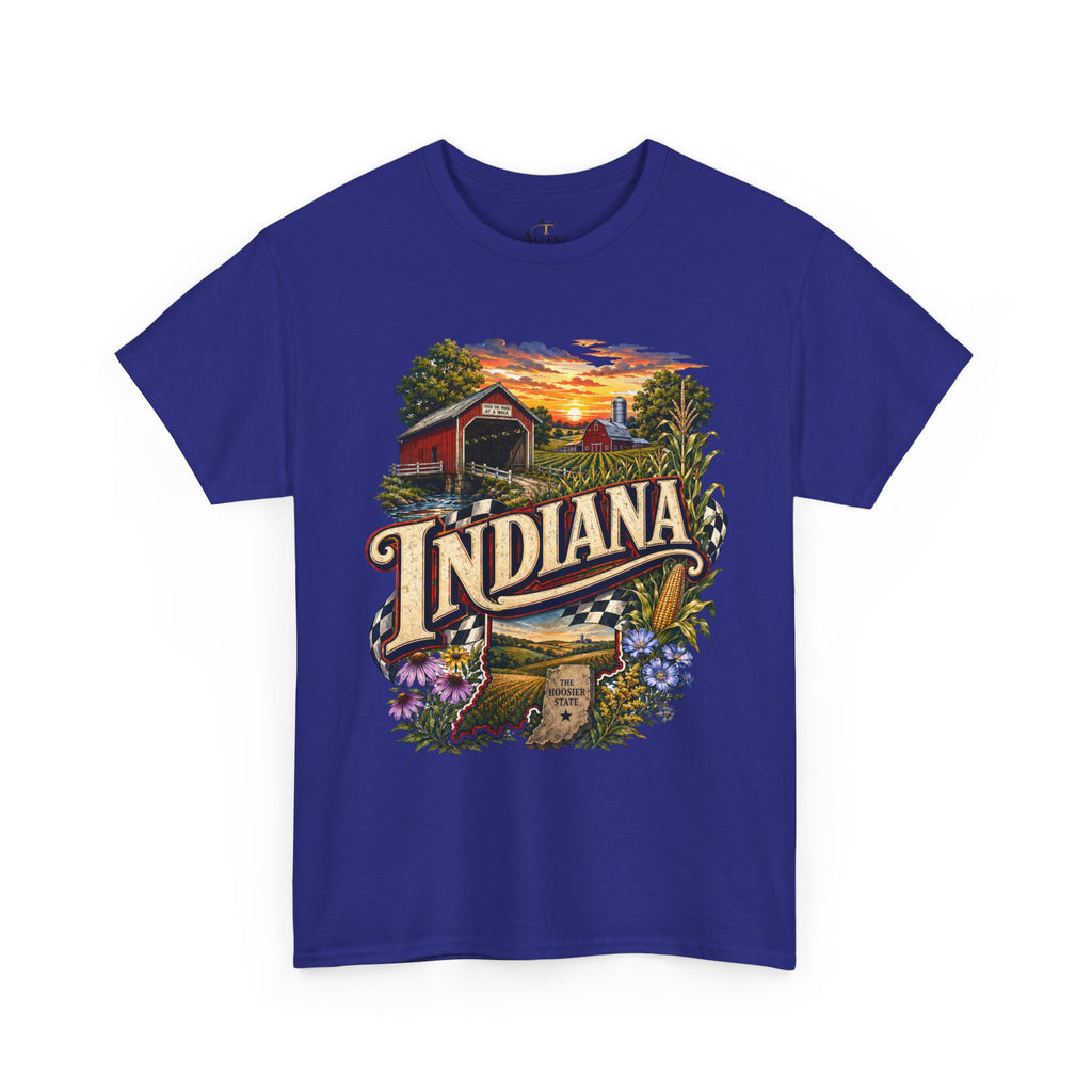 Unisex Heavy Cotton Tee 🌽 Indiana – Heartland Pride and Hoosier Tradition 🌽