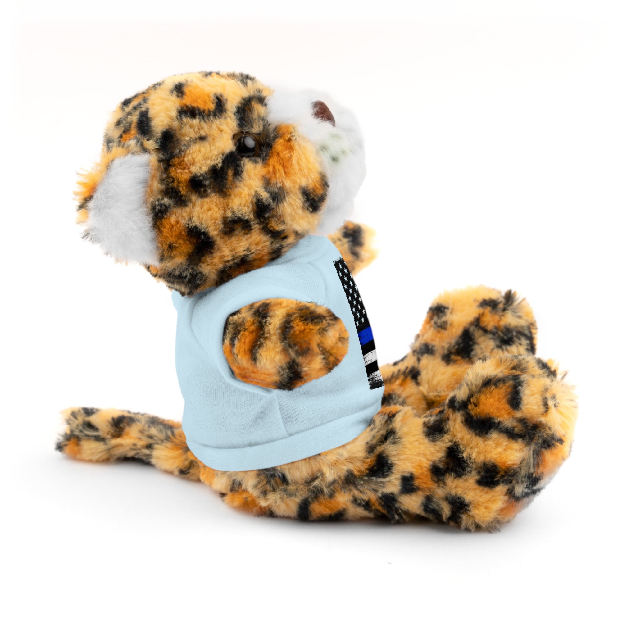 Kids Stuffed Animal with Thin Blue line flag Tee