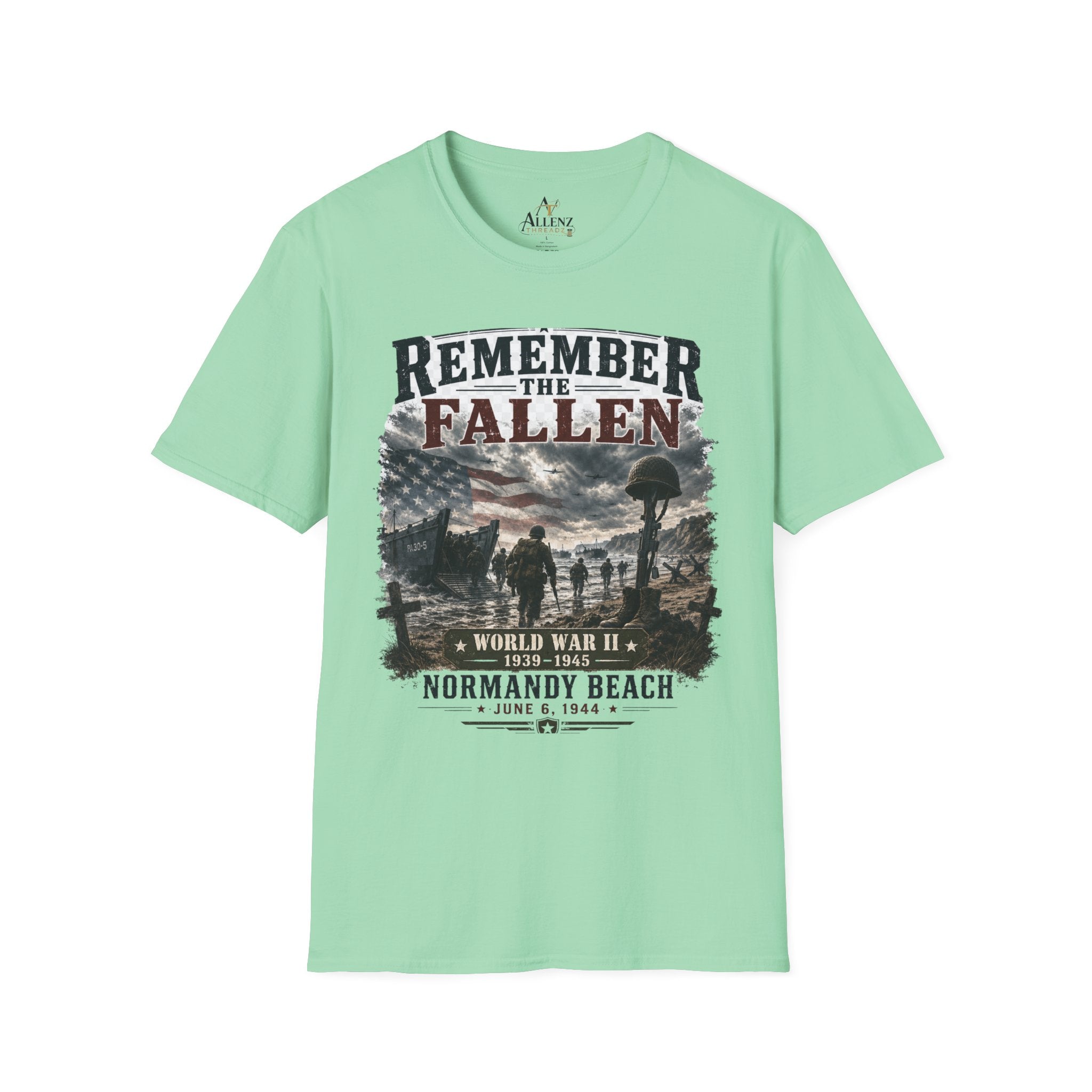 Remember the Fallen T-Shirt — Normandy Beach WWII Memorial Tee