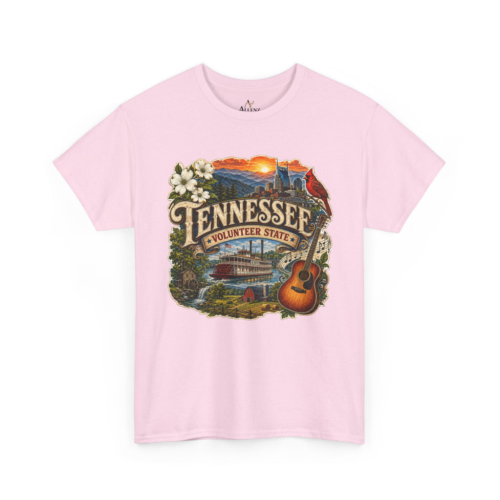 Unisex Heavy Cotton Tee🎸 Tennessee – Heart of the Volunteer State 🌄🎶