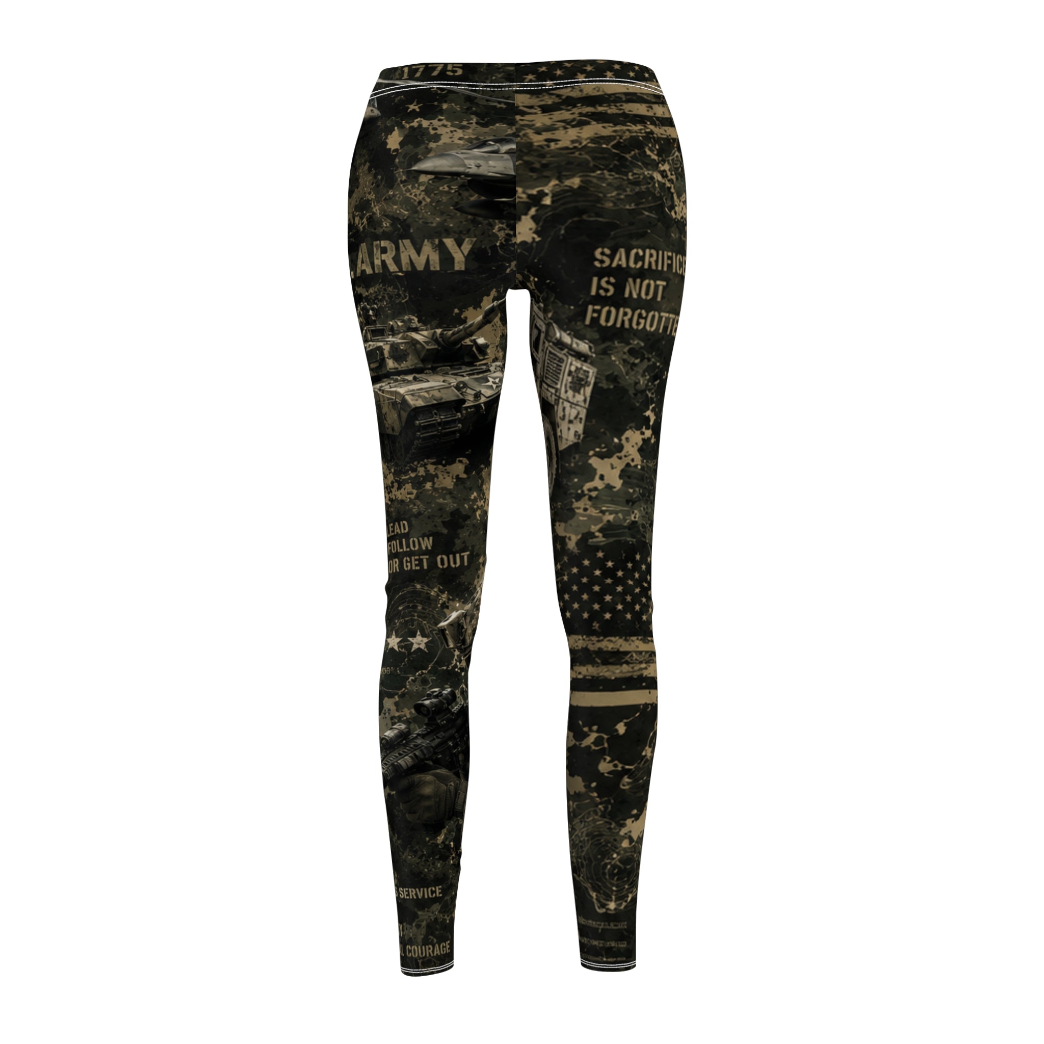 Women's  ARMY Cut and Sew Casual Leggings (AOP)