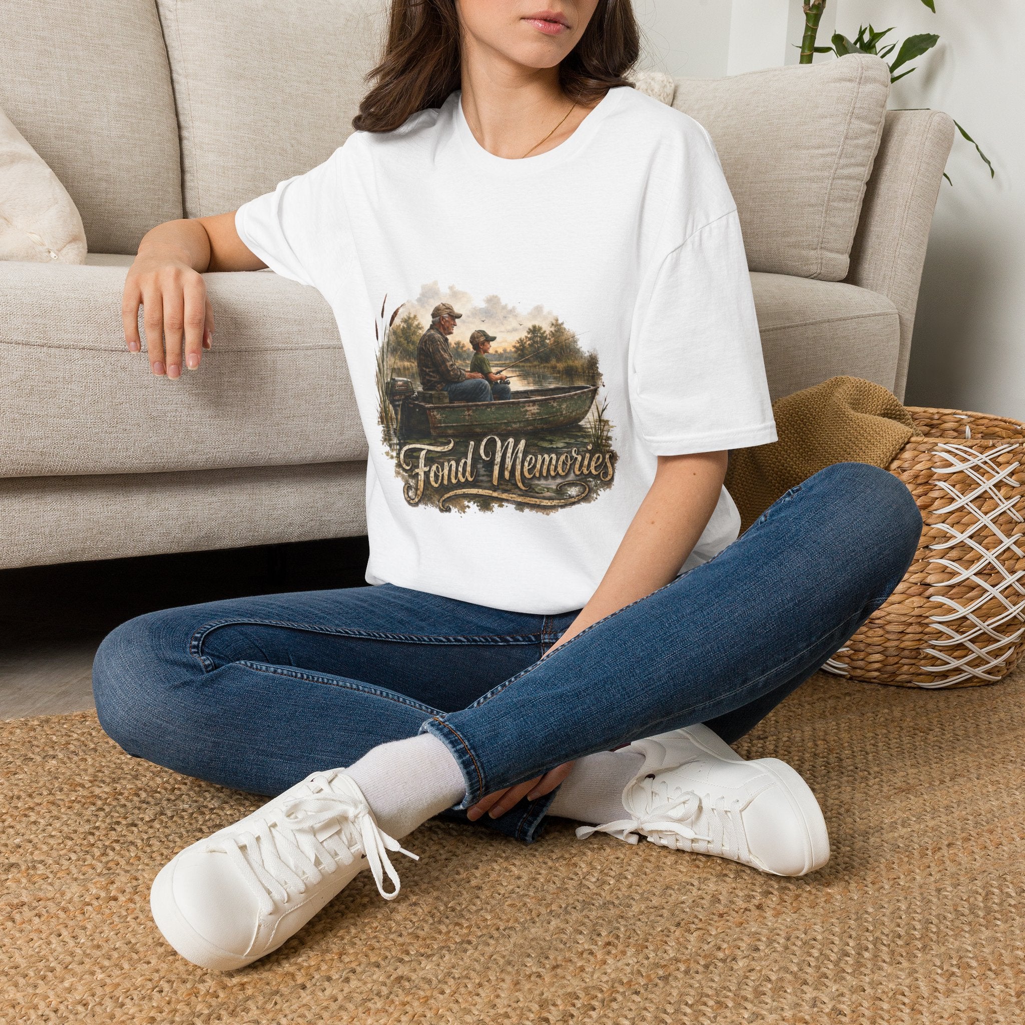 Grandpa and Grandson Fishing Unisex Softstyle T-Shirt
