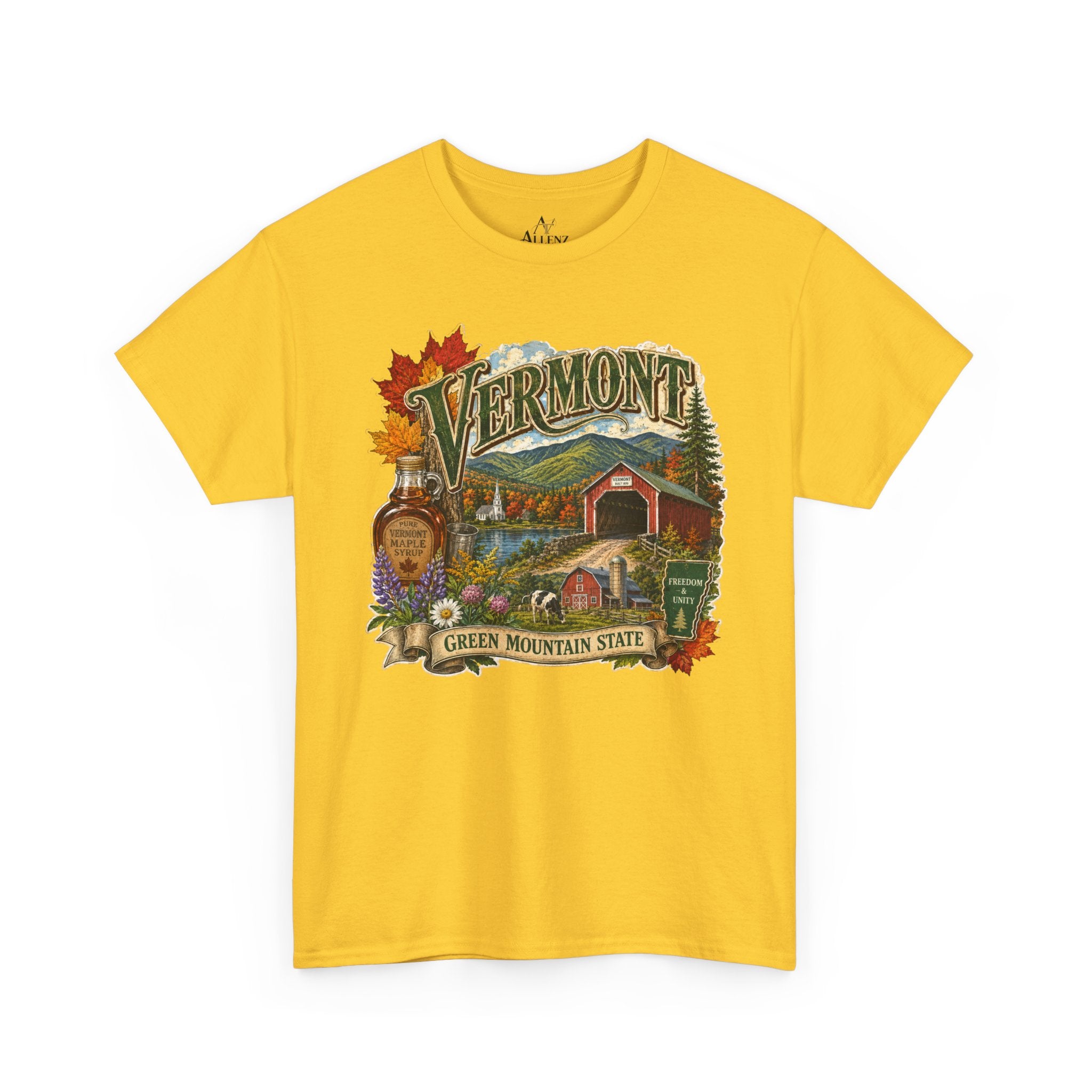 Unisex Heavy Cotton Tee🍁🏔️ Vermont – Beauty of the Green Mountain State 🍁🚜