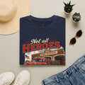 Firefighter T-Shirt — "Not All Heroes Wear Capes, Some Wear Helmets" Vintage Fire Truck Tee