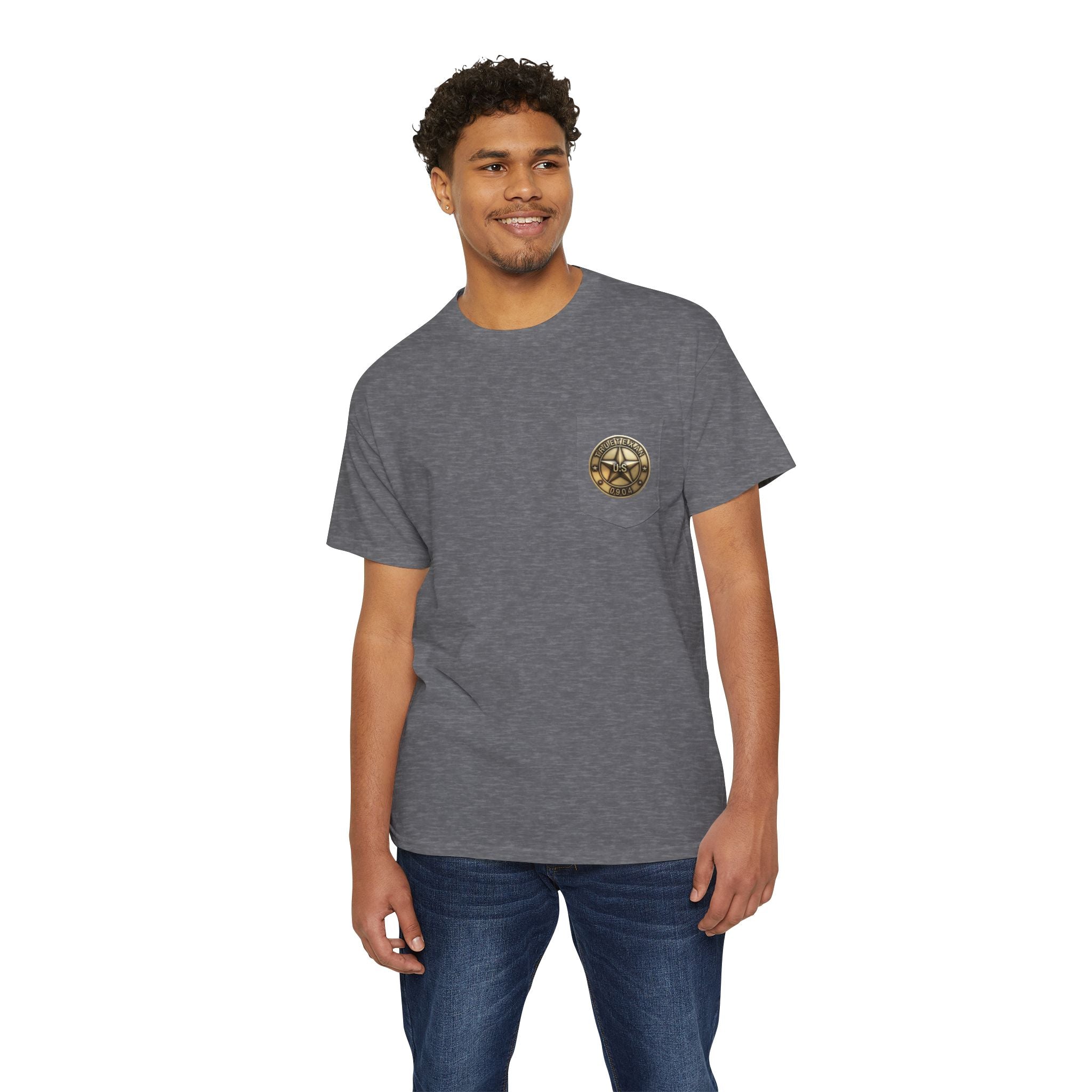 True Texan Badge Unisex Heavy Cotton Pocket Tee