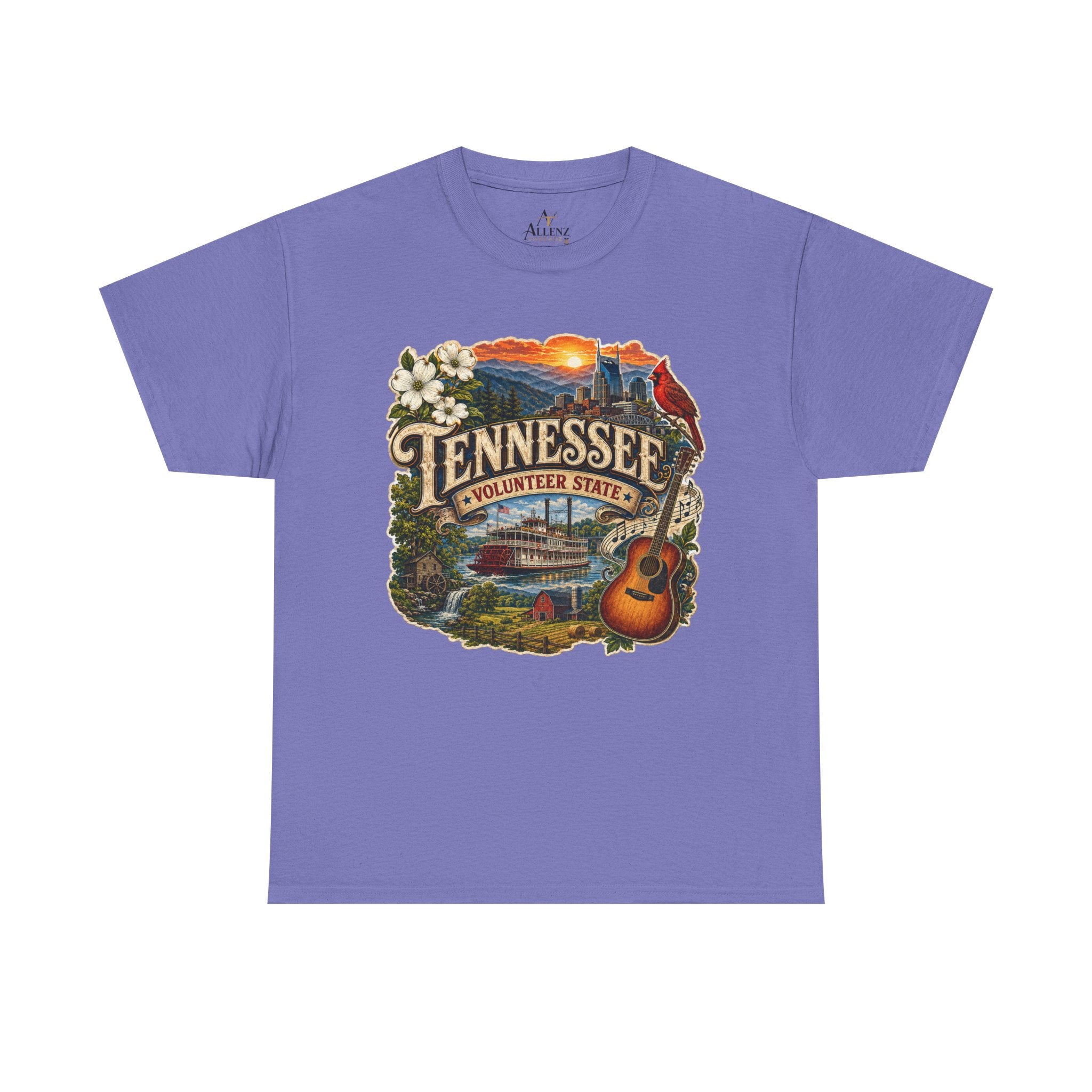 Unisex Heavy Cotton Tee🎸 Tennessee – Heart of the Volunteer State 🌄🎶