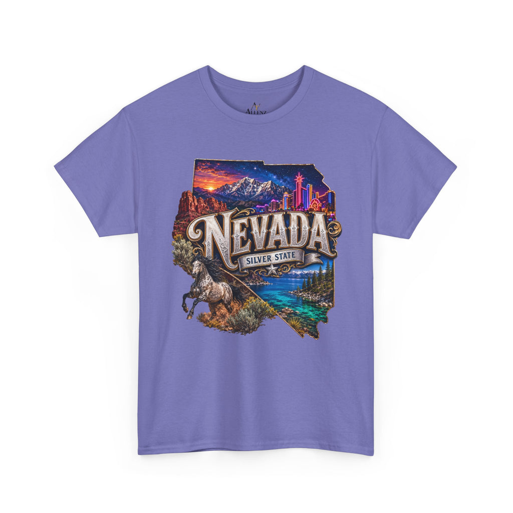 Unisex Heavy Cotton Tee🎰 Nevada – Desert Nights and Silver State Lights 🌵✨