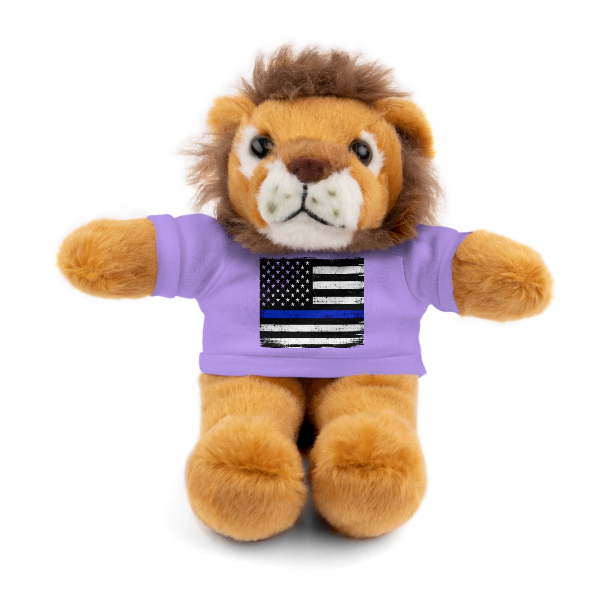 Kids Stuffed Animal with Thin Blue line flag Tee