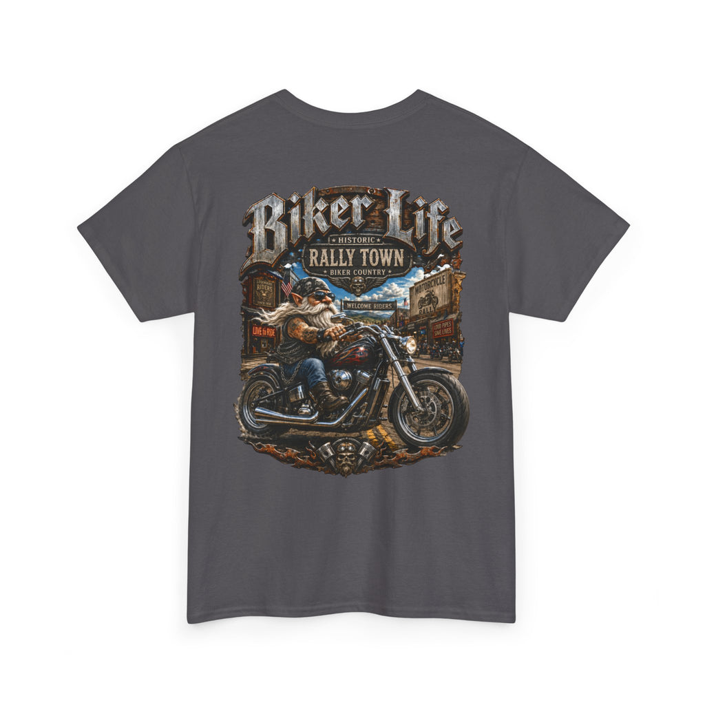 Gnome Biker Life Unisex Heavy Cotton Tee