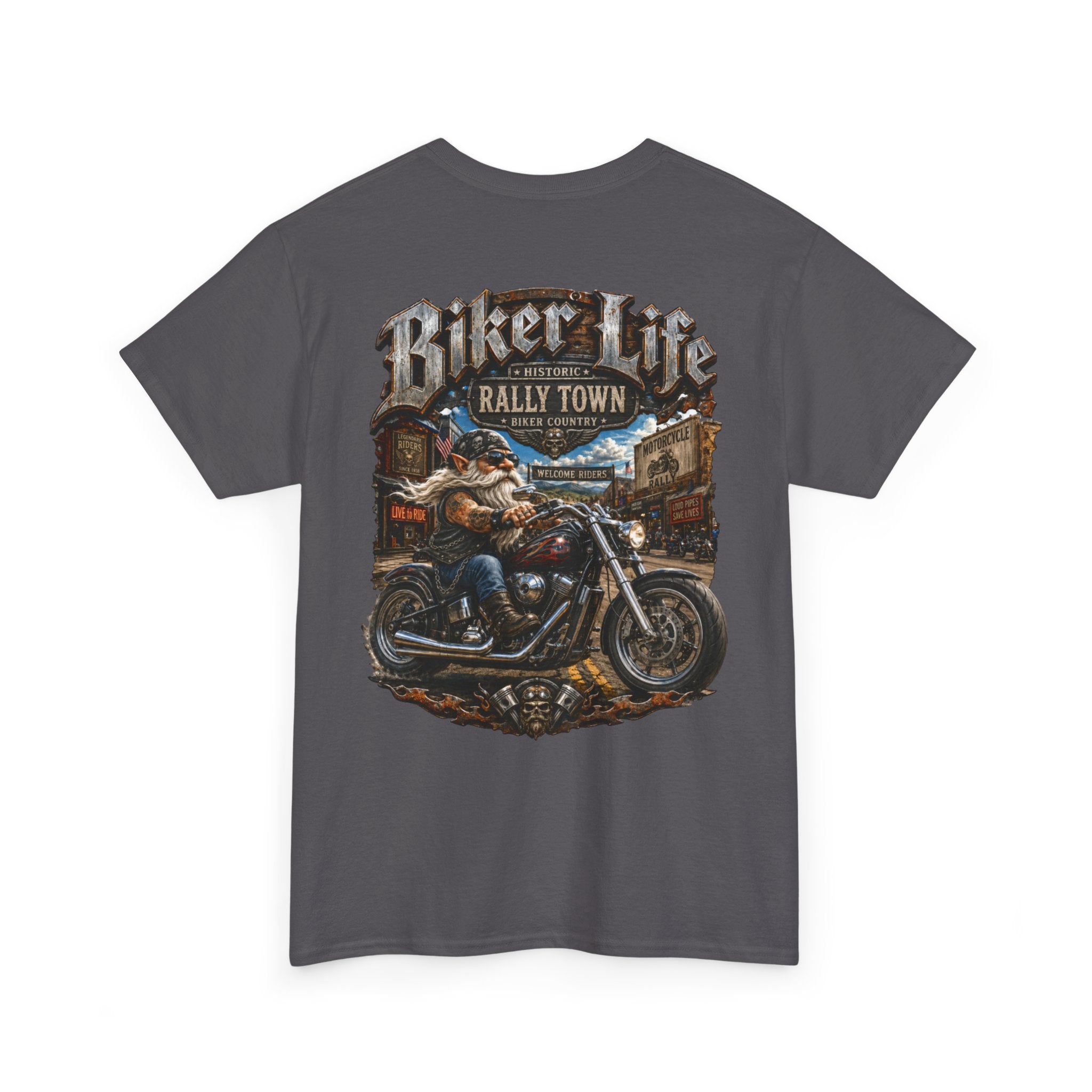 Gnome Biker Life Unisex Heavy Cotton Tee