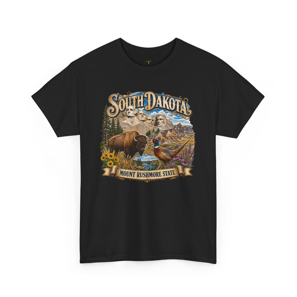 Unisex Heavy Cotton Tee South Dakota – Legendary Spirit of the Mount Rushmore State ⛰️