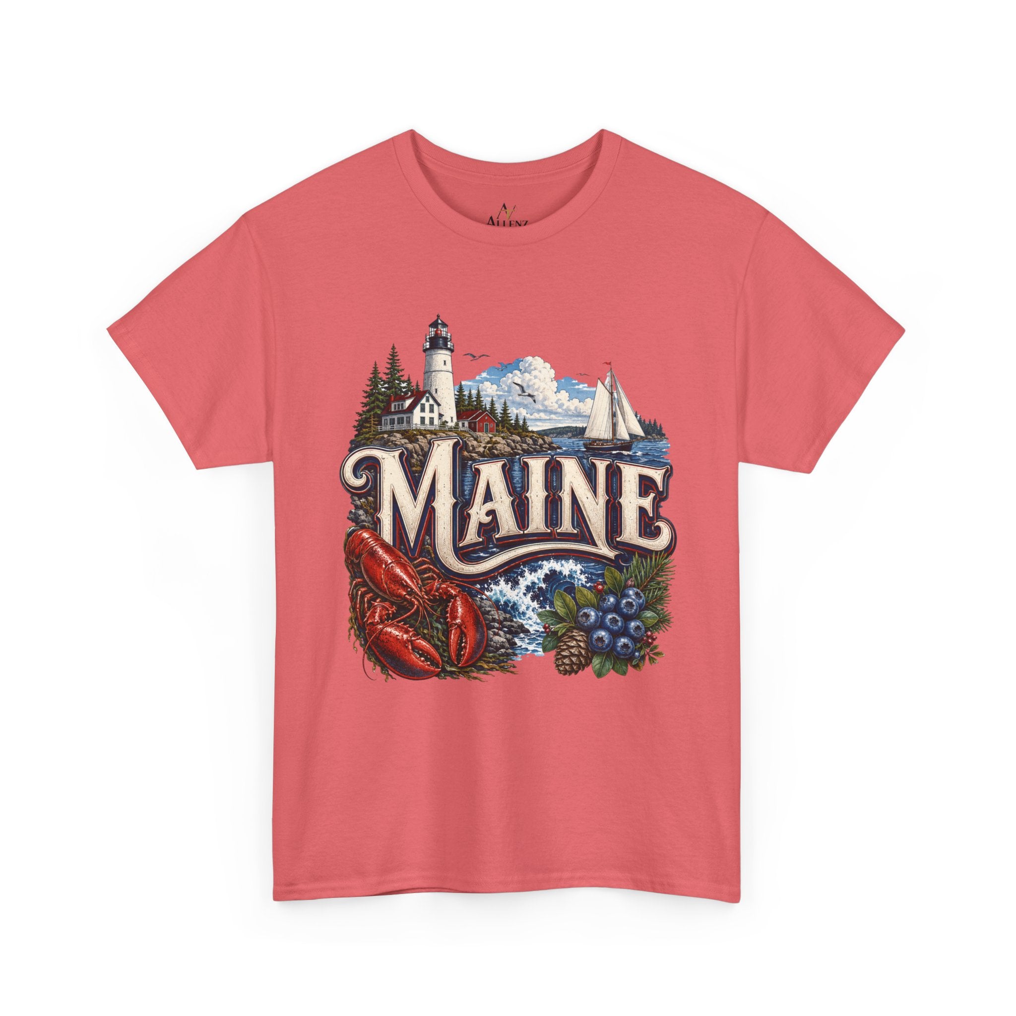 Unisex Heavy Cotton Tee 🦞 Maine – Coastal Beauty and New England Charm 🦞