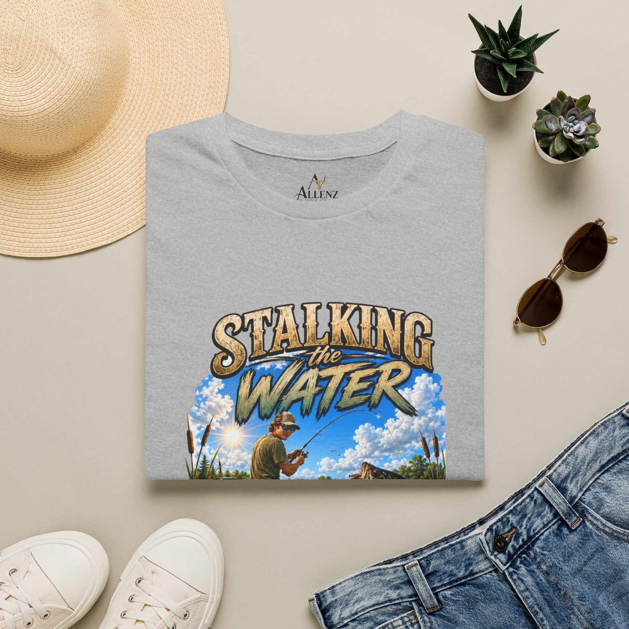 Stalking The Water Fishing Unisex Softstyle T-Shirt
