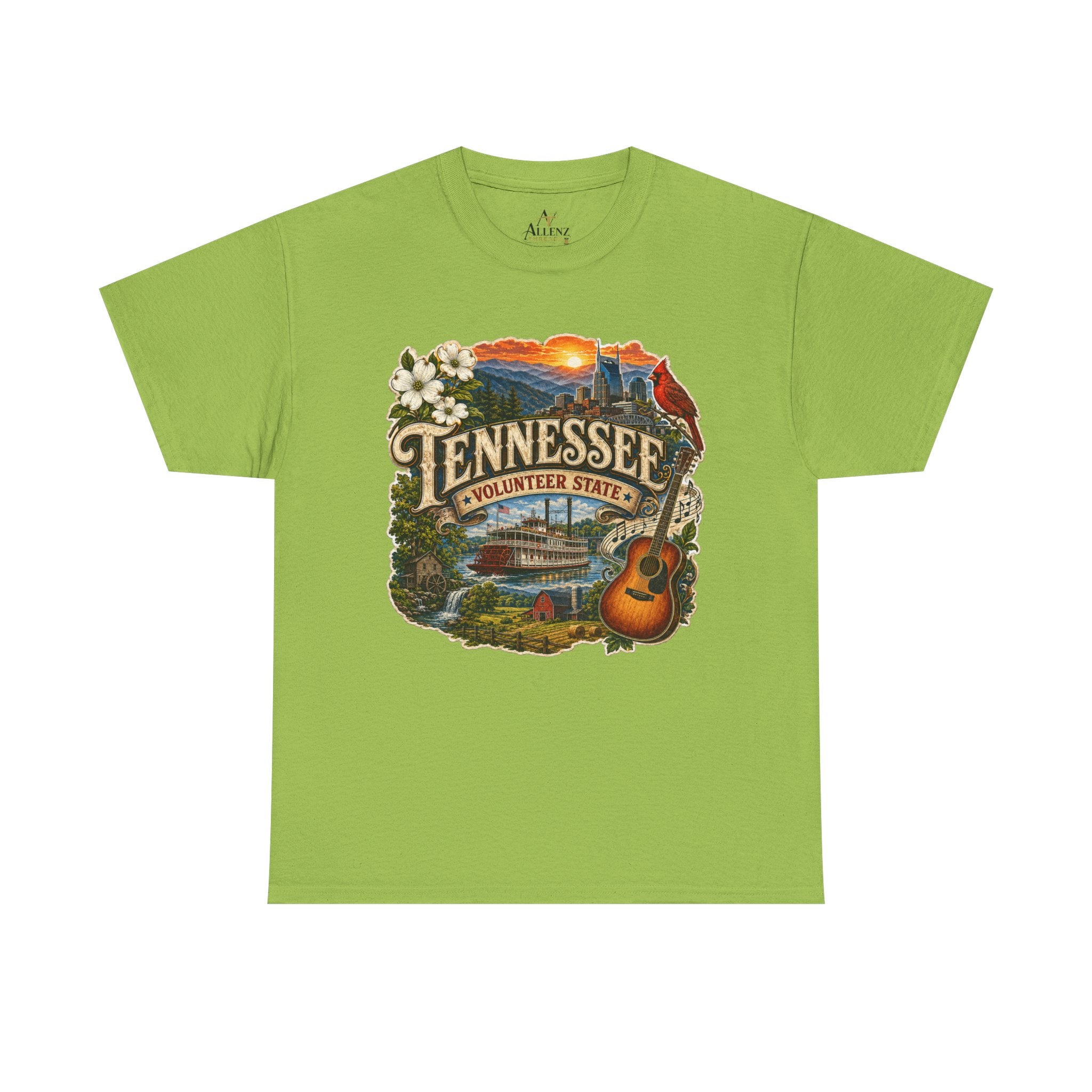 Unisex Heavy Cotton Tee🎸 Tennessee – Heart of the Volunteer State 🌄🎶