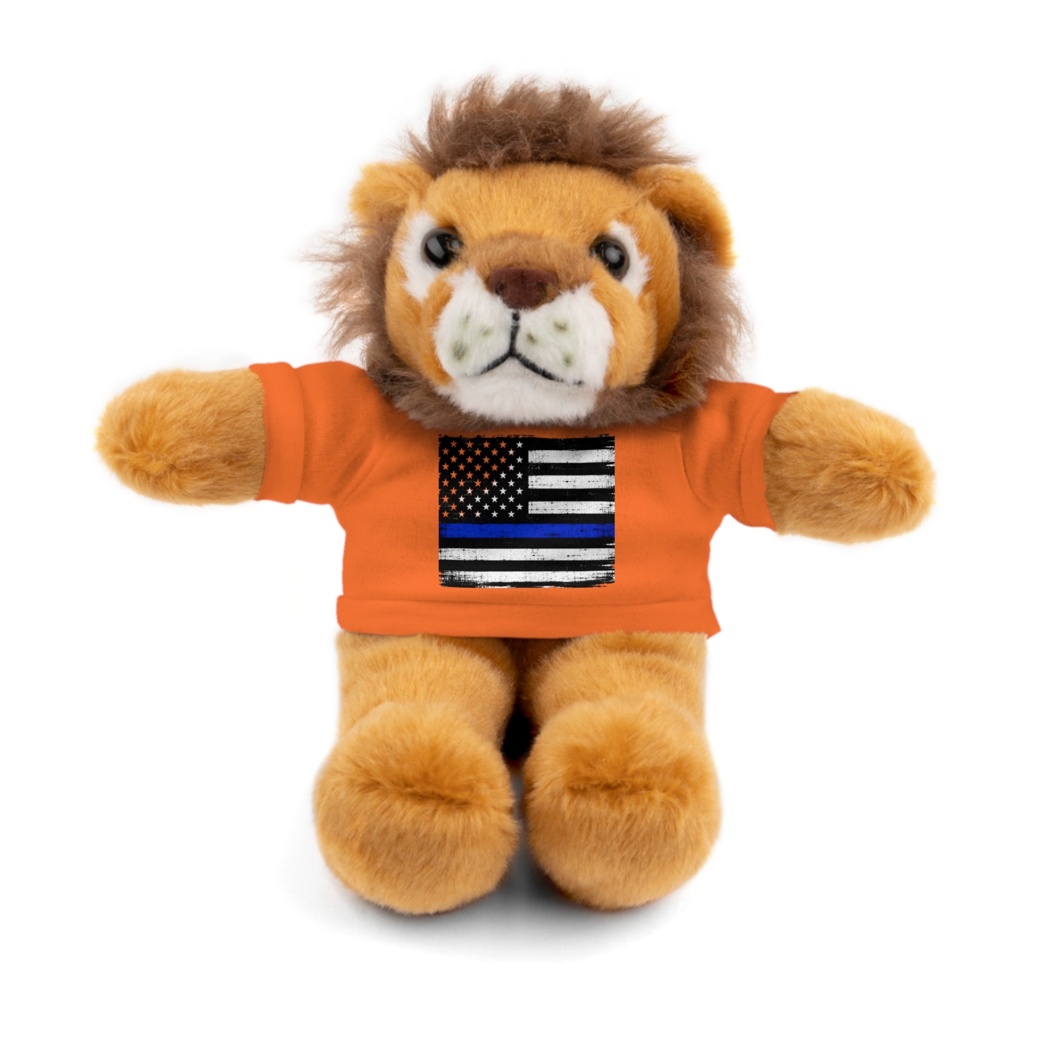Kids Stuffed Animal with Thin Blue line flag Tee