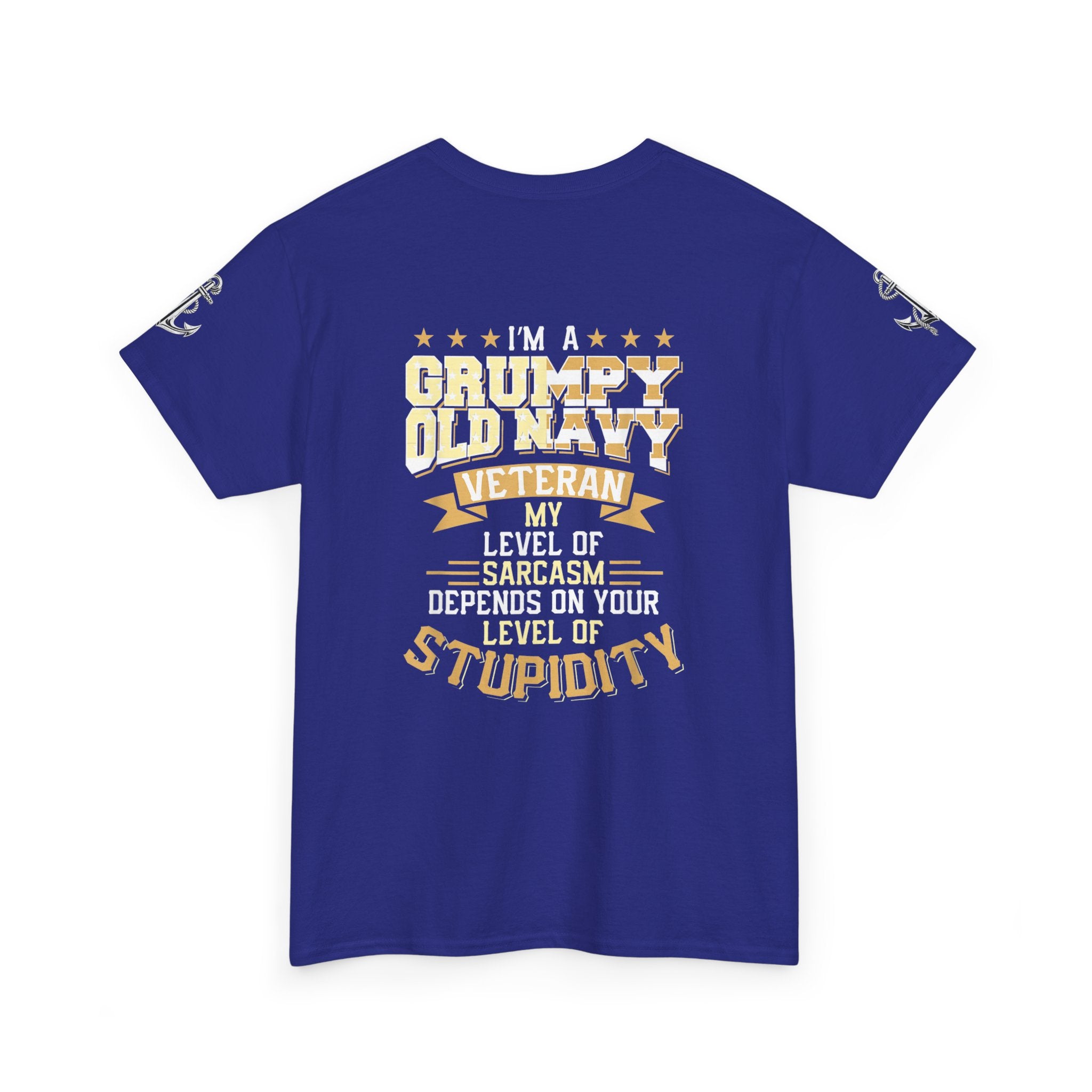 Unisex Heavy Cotton Tee⚓ “I’m A Grumpy Old Navy Veteran” Funny Veteran Shirt ⚓