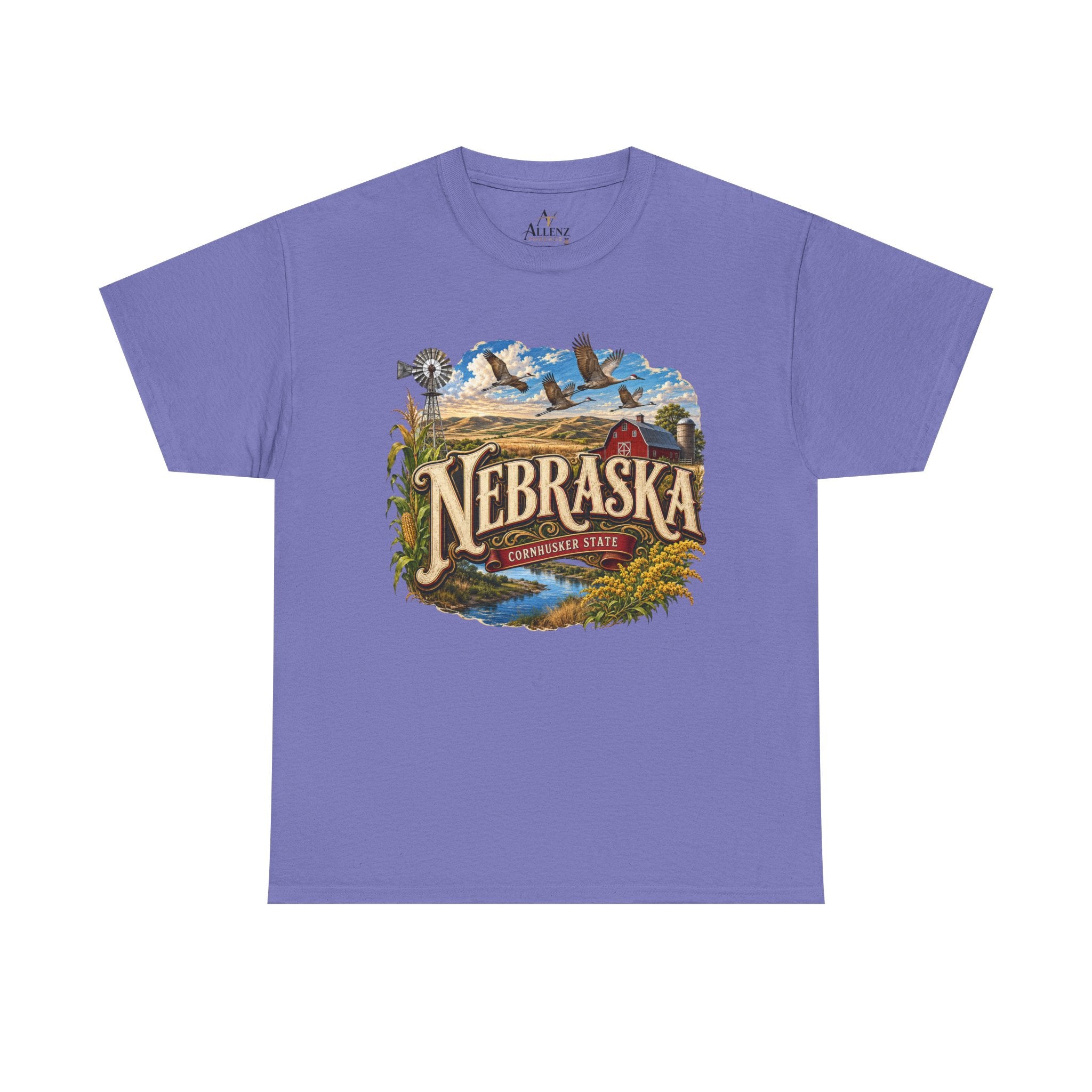 Unisex Heavy Cotton Tee🌾 Nebraska – Heartland Heritage and Prairie Pride 🌾