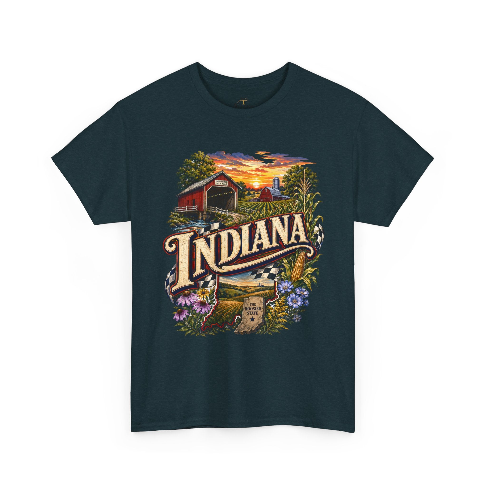 Unisex Heavy Cotton Tee 🌽 Indiana – Heartland Pride and Hoosier Tradition 🌽