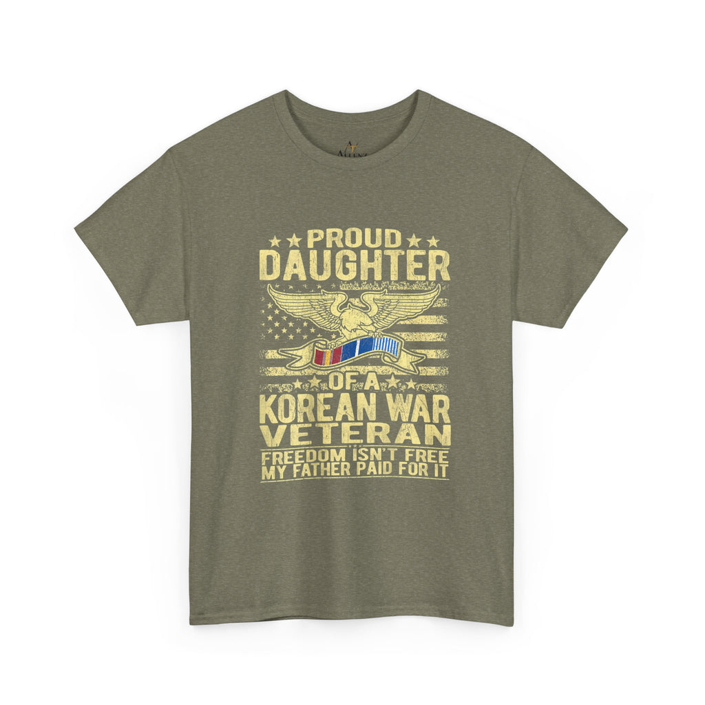 Unisex Heavy Cotton Tee Proud Daughter of a Korean War Veteran