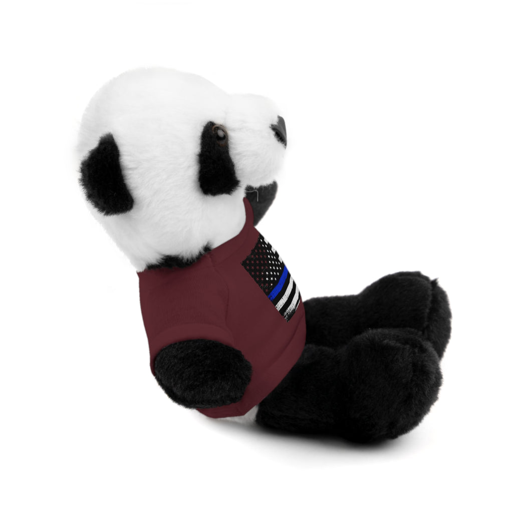 Kids Stuffed Animal with Thin Blue line flag Tee