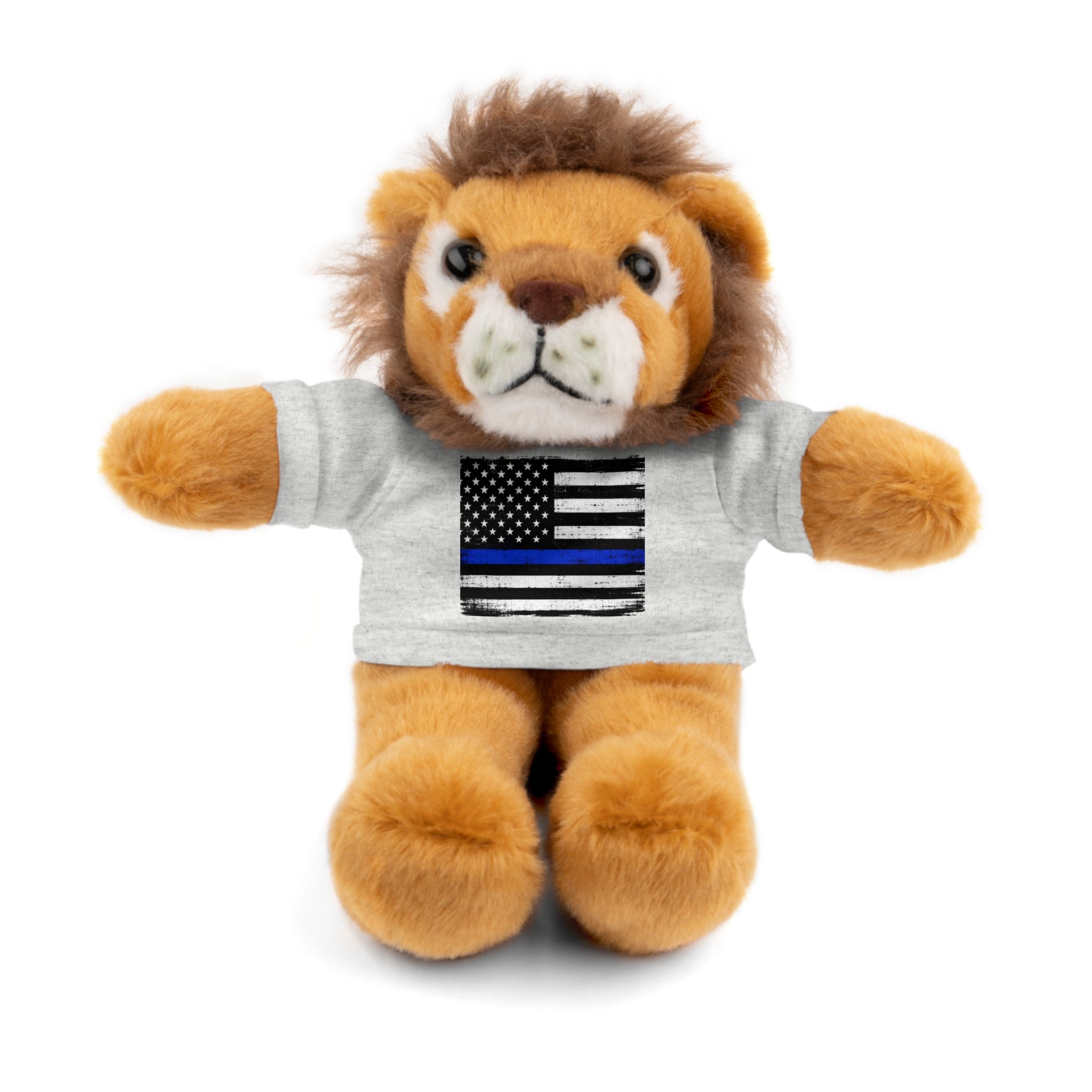 Kids Stuffed Animal with Thin Blue line flag Tee