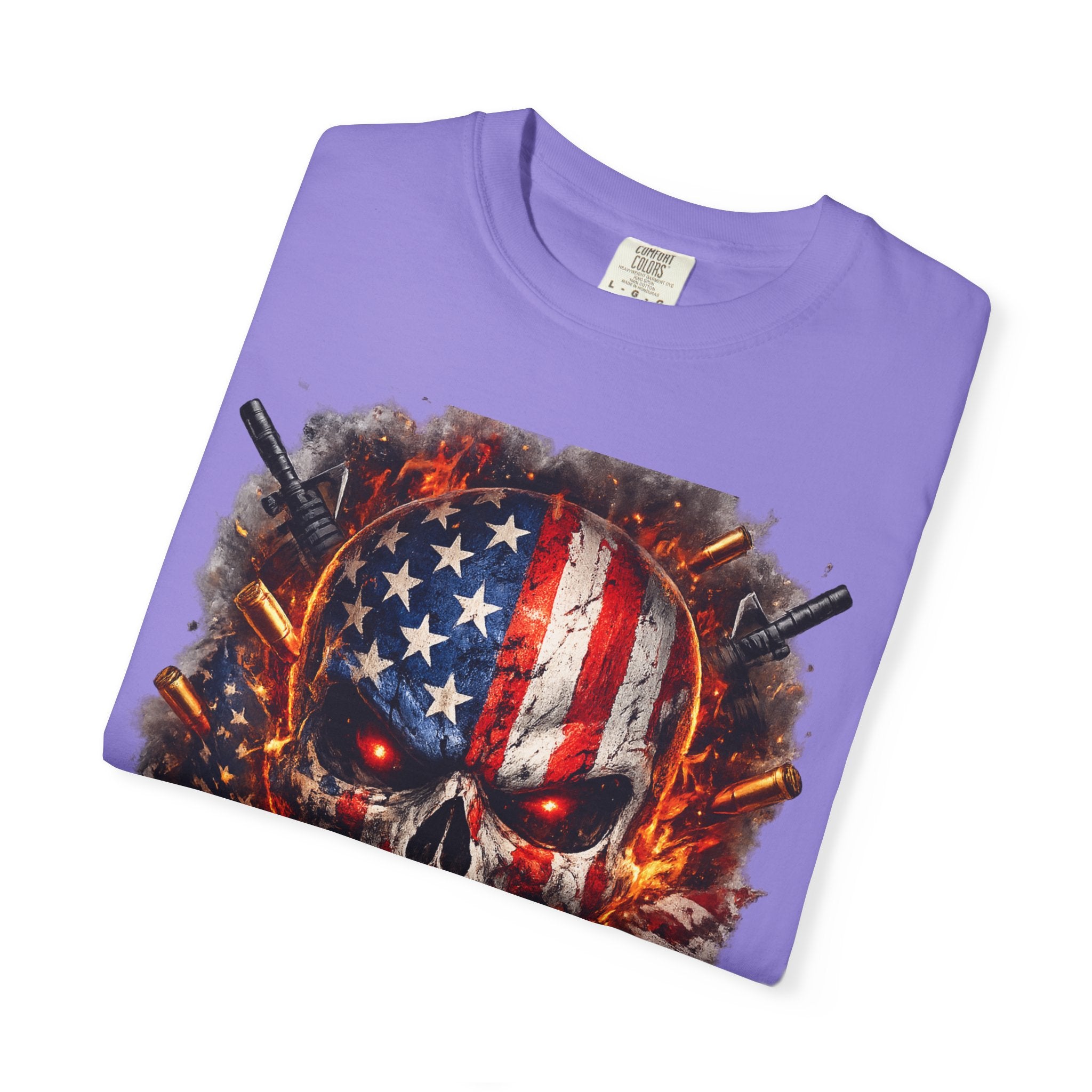 American Flag Skull 'Savage' Graphic T-Shirt