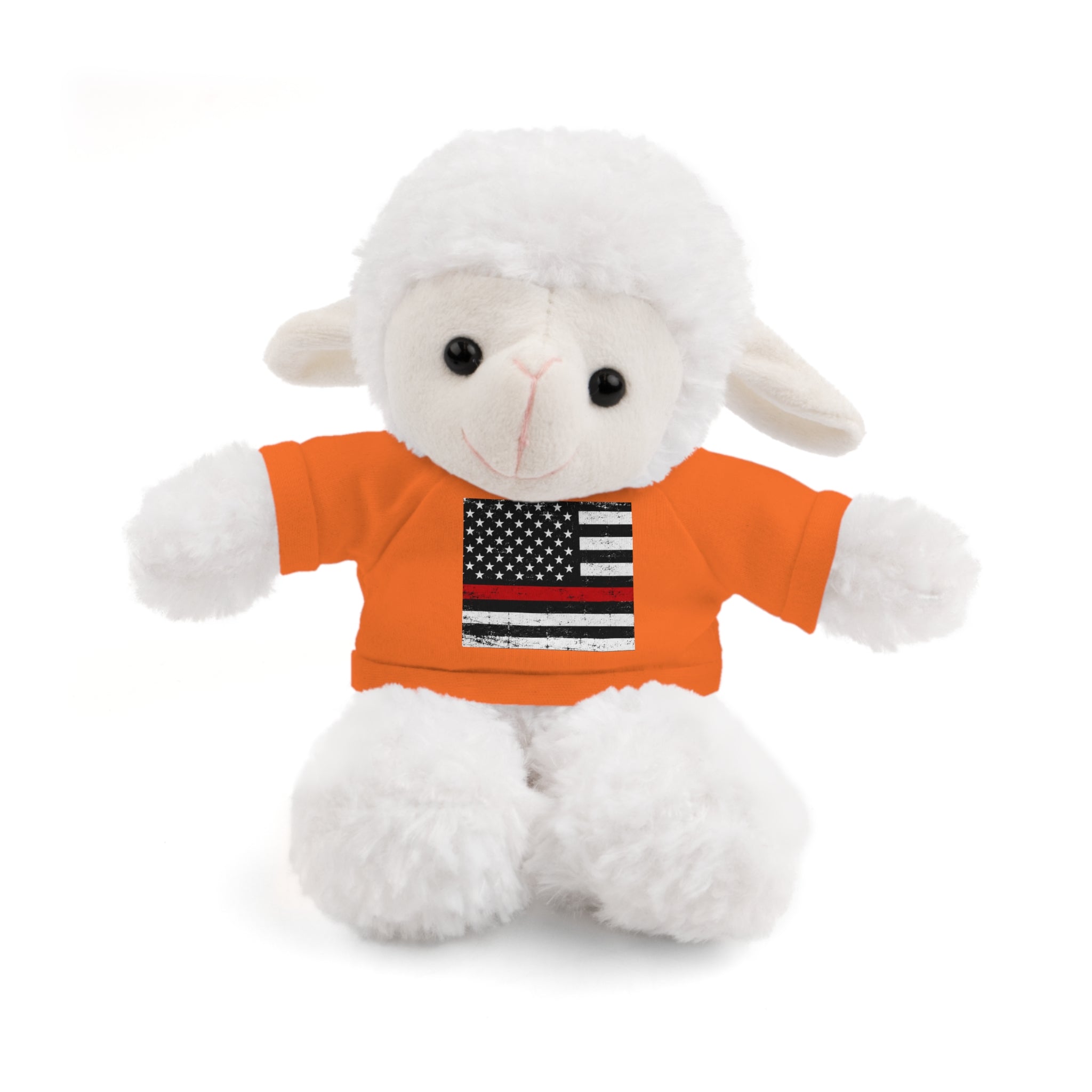 Kids Stuffed Animal with Thin Red line flag Tee
