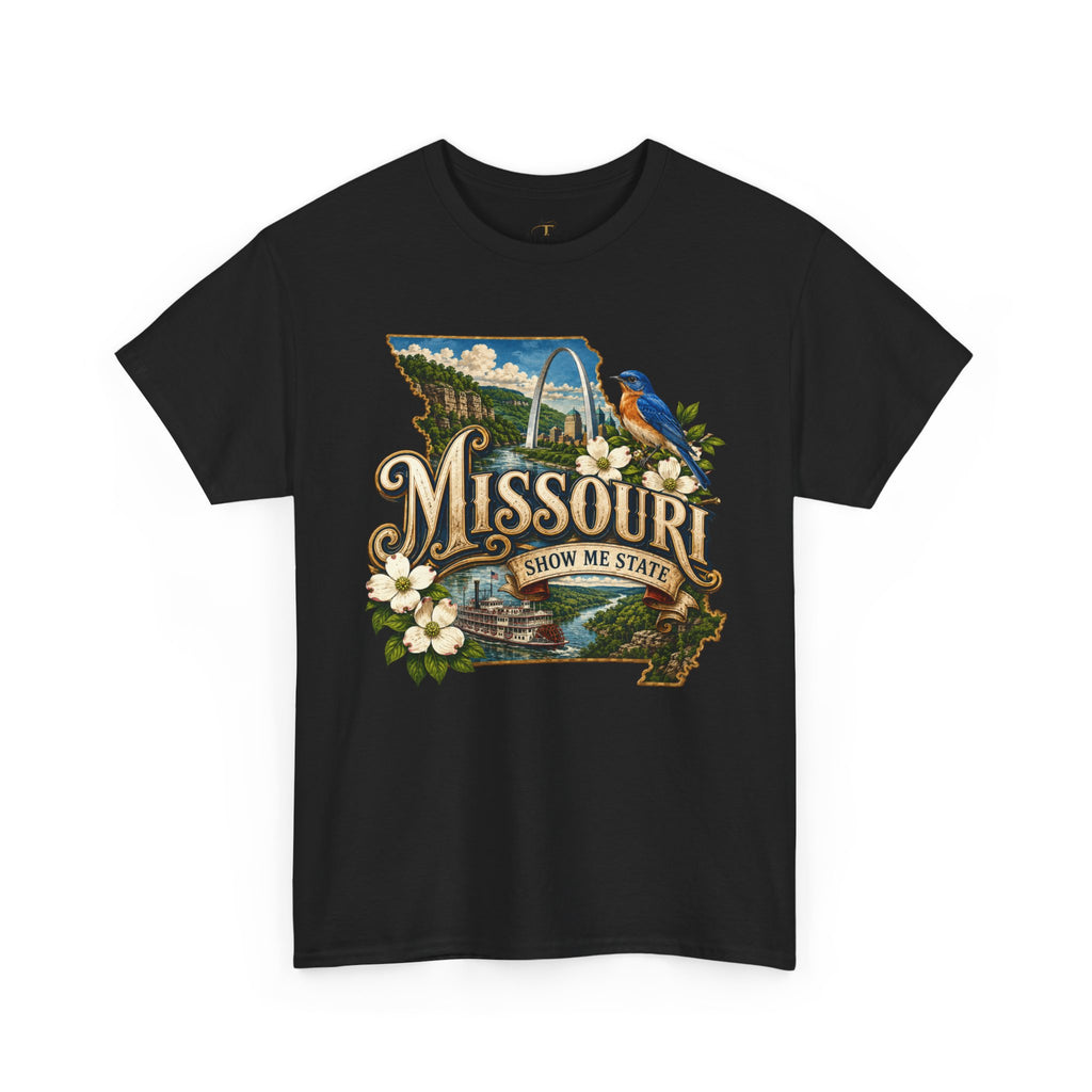 Unisex Heavy Cotton Tee🌊 Missouri – River Heritage and Heartland Beauty 🌊