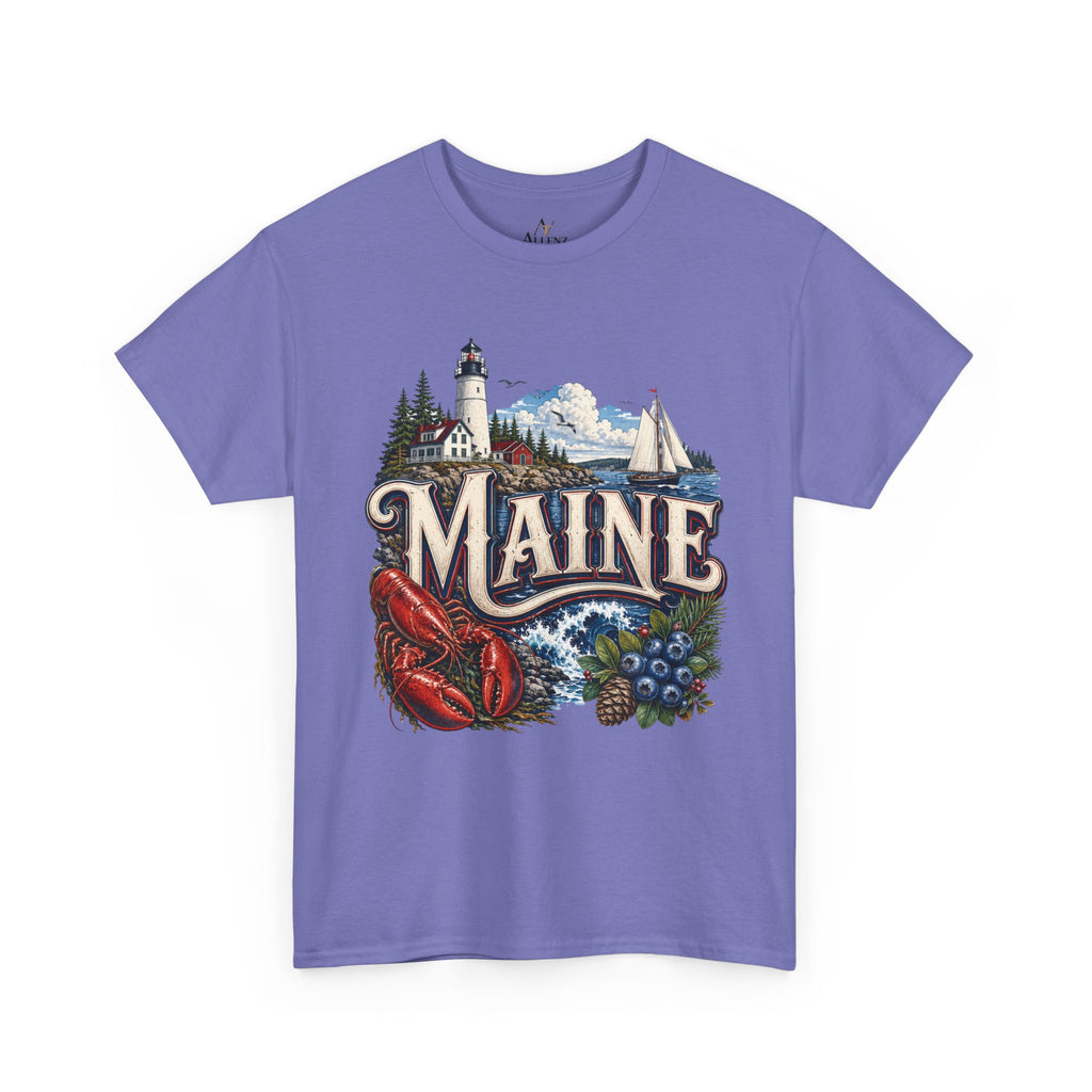 Unisex Heavy Cotton Tee 🦞 Maine – Coastal Beauty and New England Charm 🦞