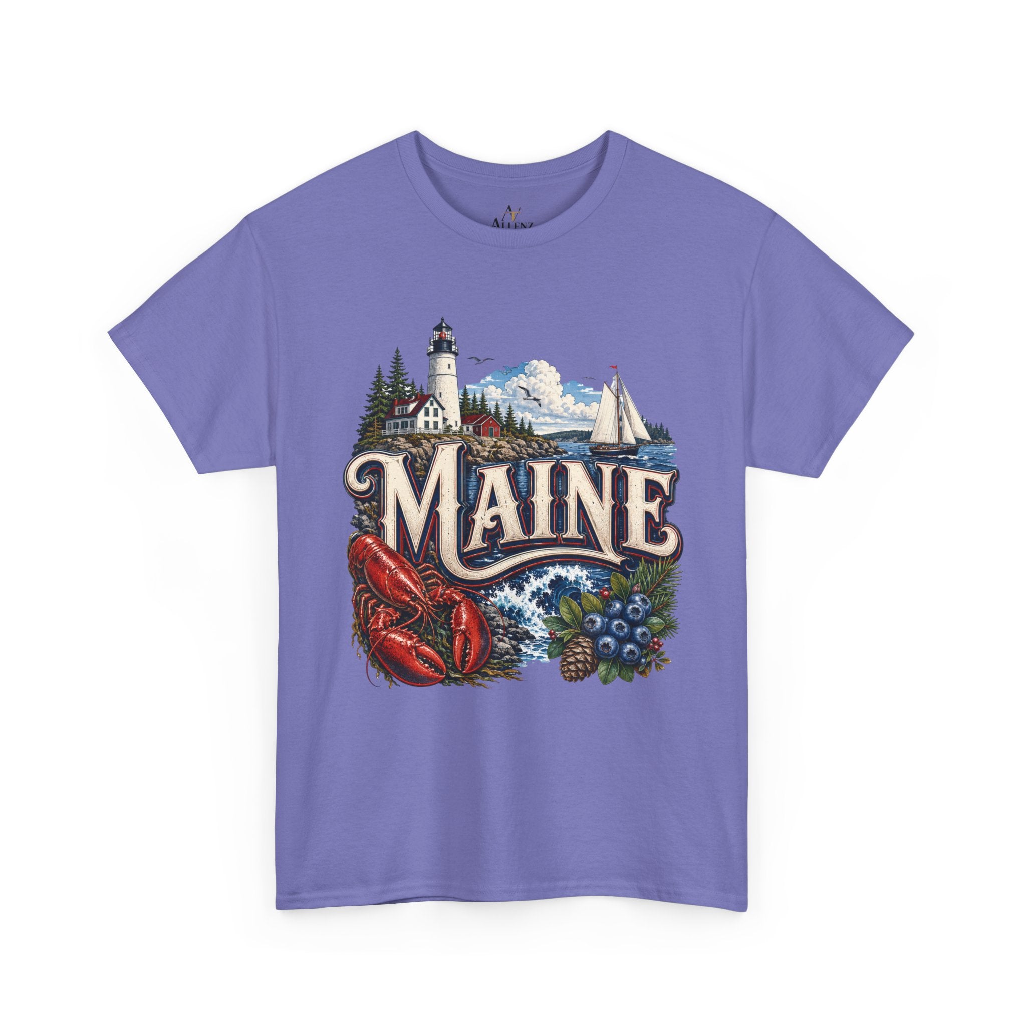 Unisex Heavy Cotton Tee 🦞 Maine – Coastal Beauty and New England Charm 🦞