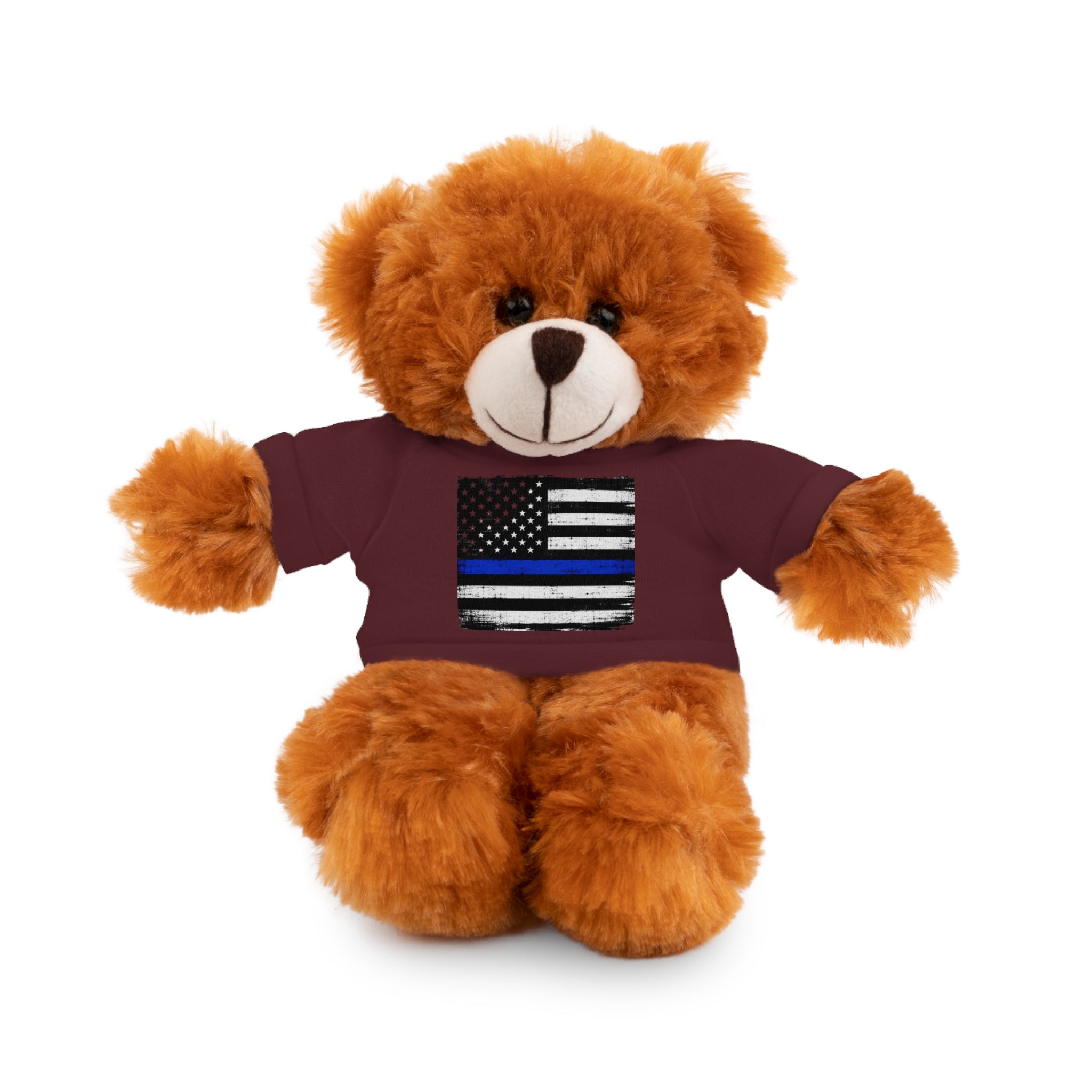 Kids Stuffed Animal with Thin Blue line flag Tee