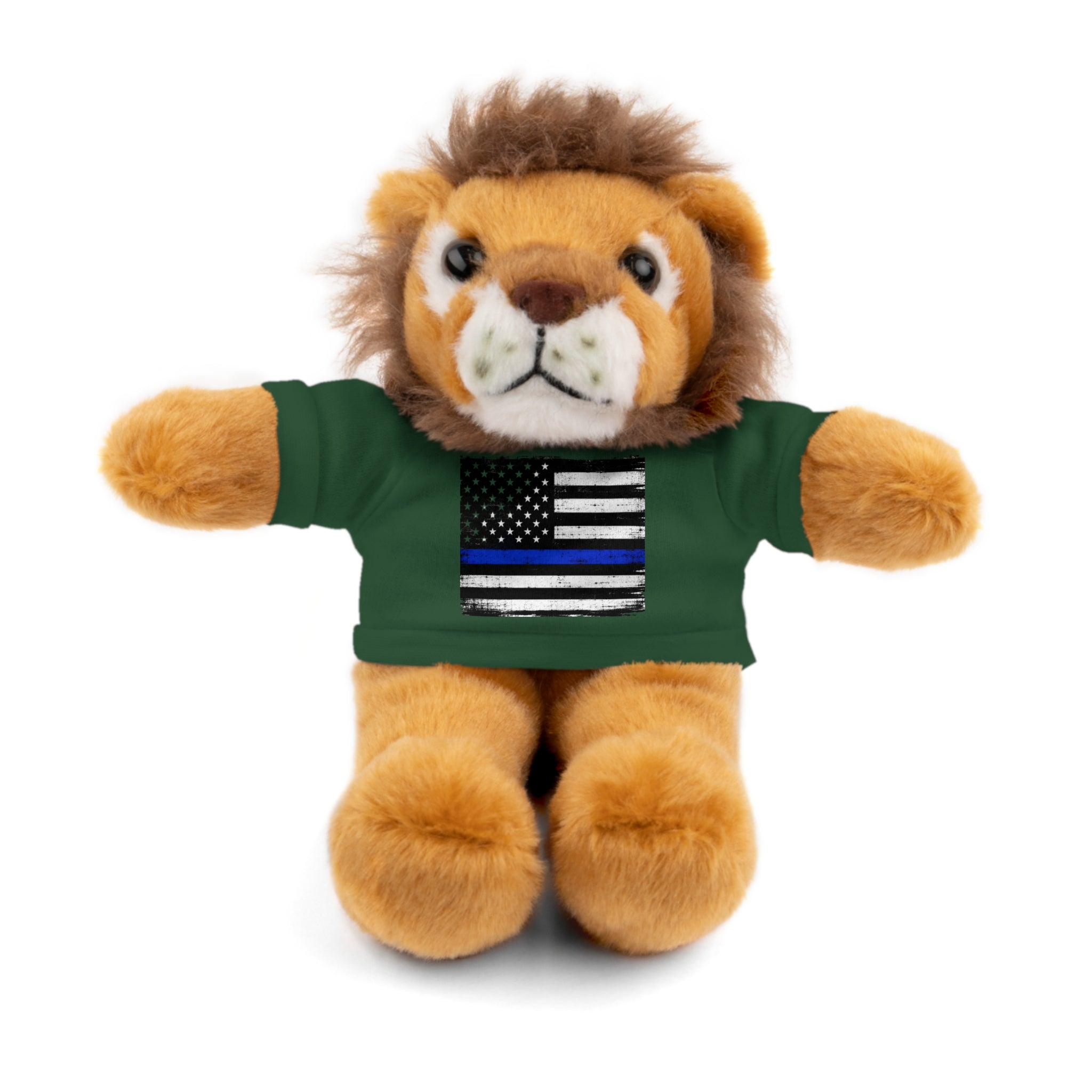 Kids Stuffed Animal with Thin Blue line flag Tee