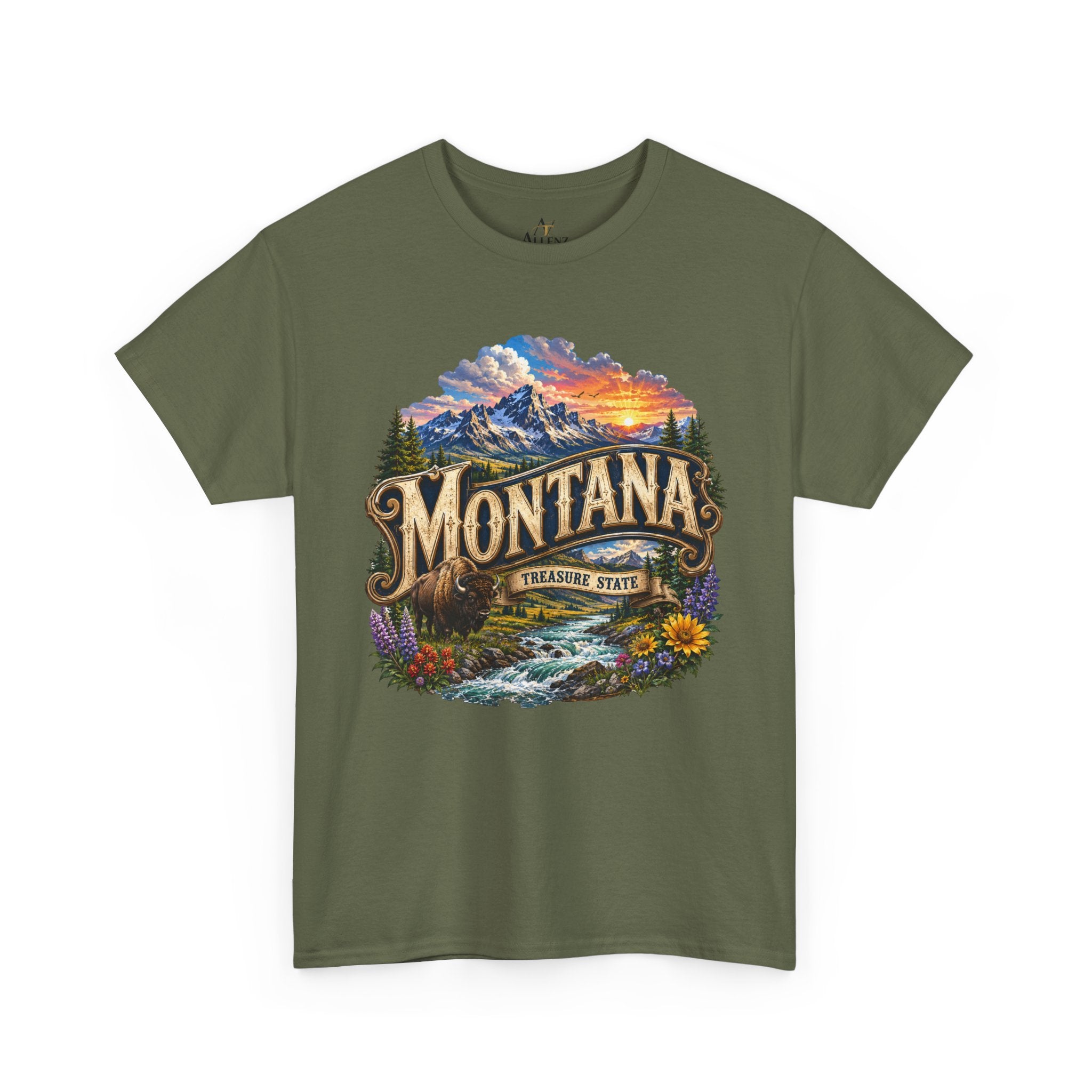Unisex Heavy Cotton Tee🏔️ Montana – Big Sky Beauty and Wild Frontier Spirit 🏔️