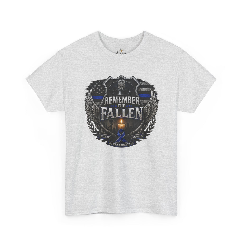 Unisex Heavy Cotton Tee Thin blue line remember the Fallen