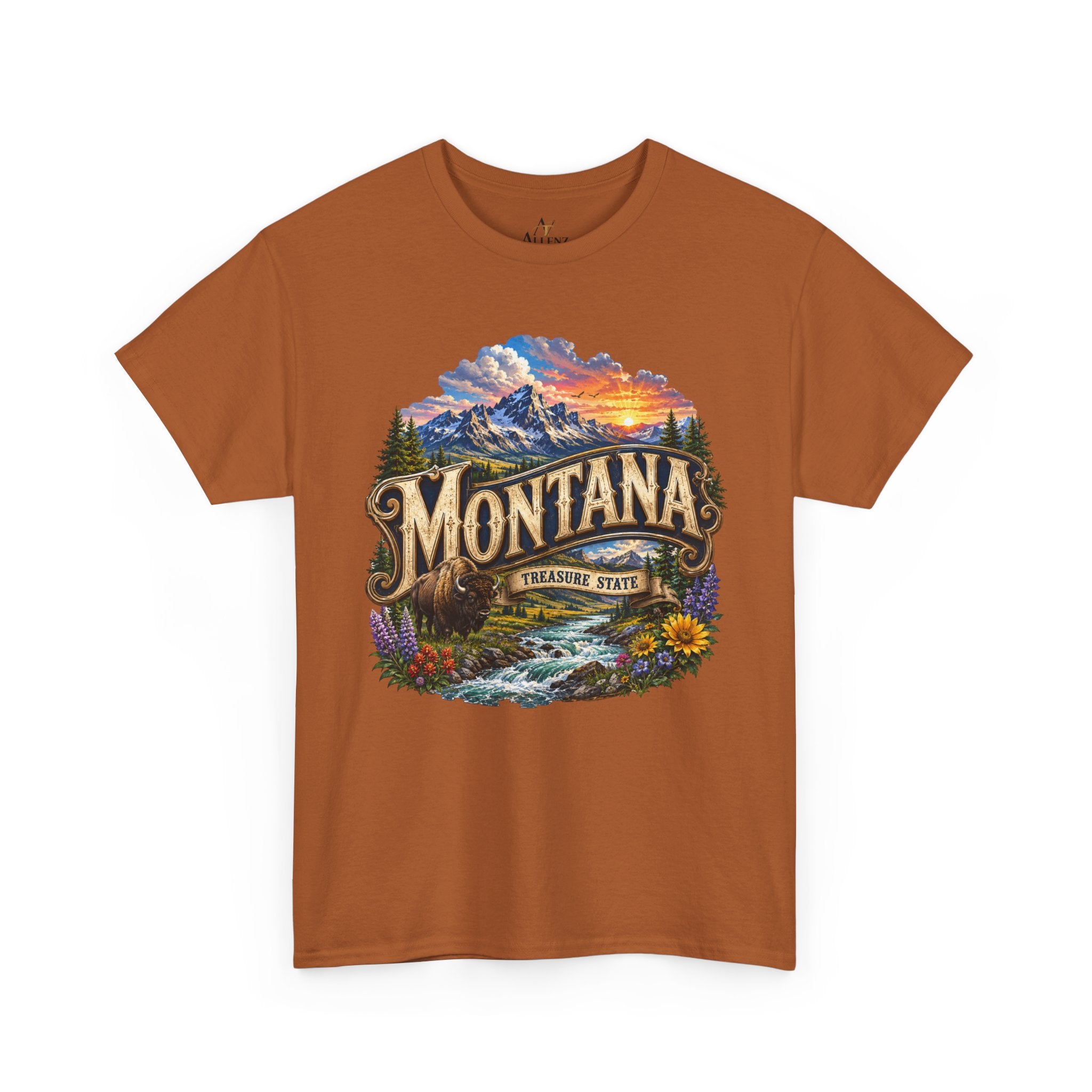 Unisex Heavy Cotton Tee🏔️ Montana – Big Sky Beauty and Wild Frontier Spirit 🏔️