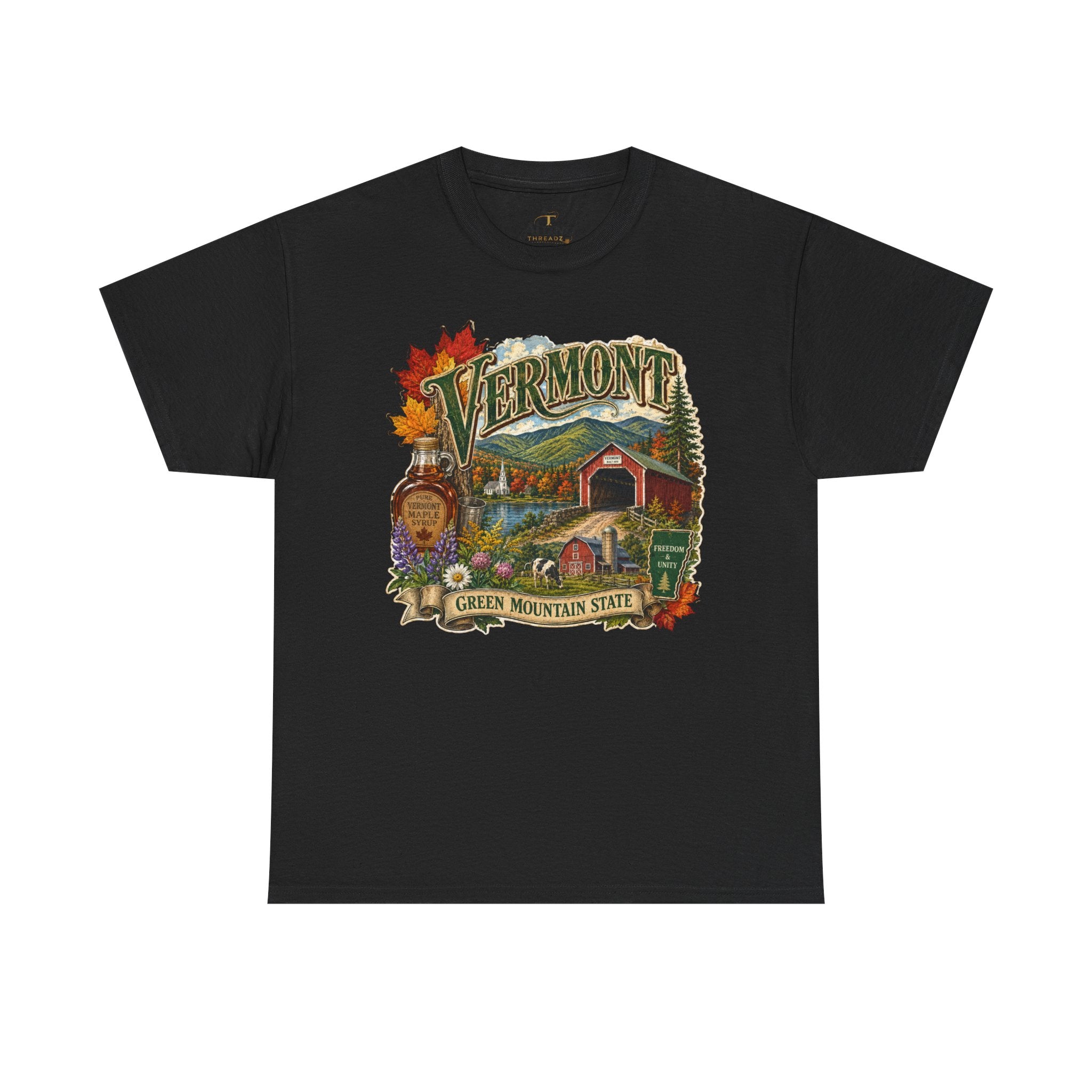 Unisex Heavy Cotton Tee🍁🏔️ Vermont – Beauty of the Green Mountain State 🍁🚜