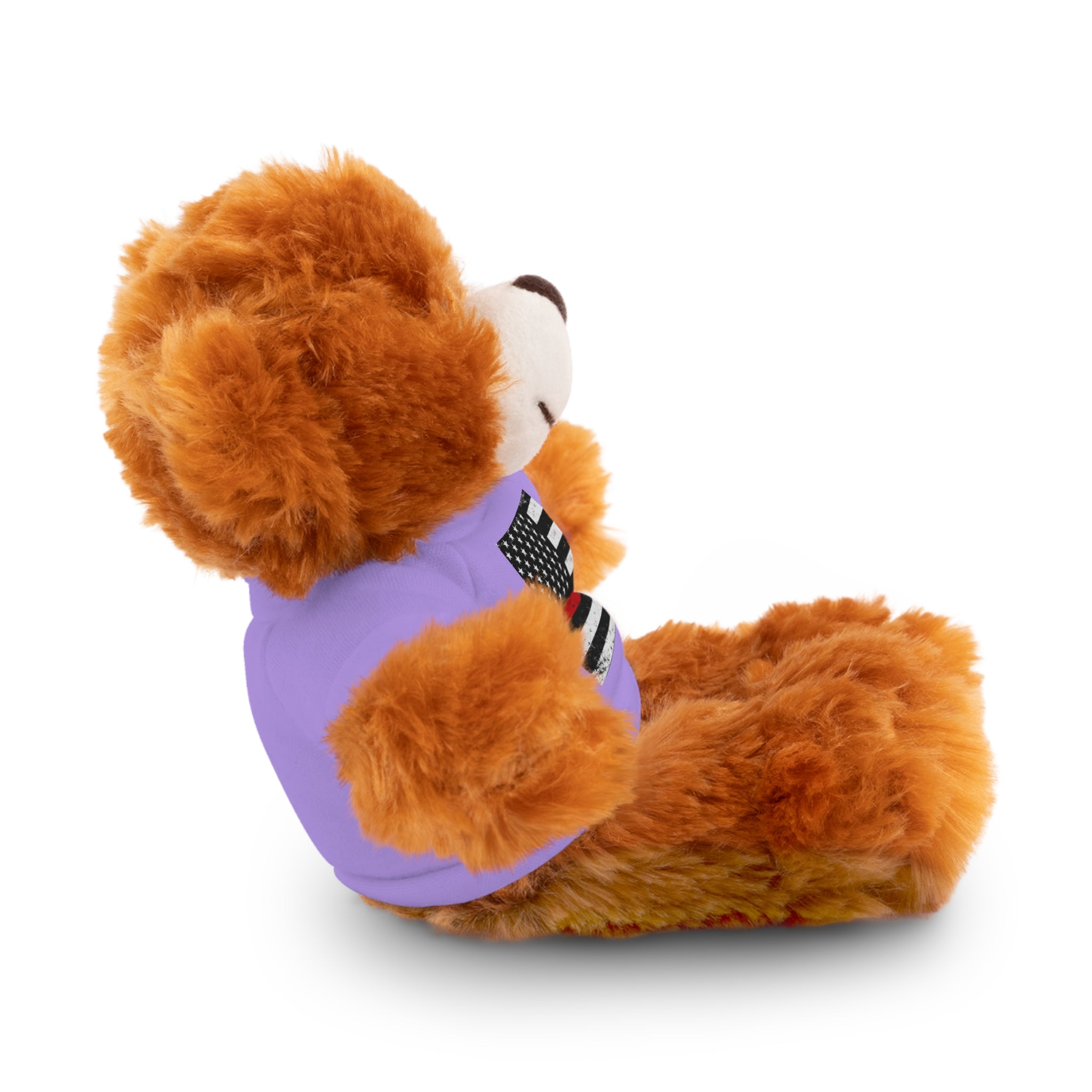 Kids Stuffed Animal with Thin Red line flag Tee