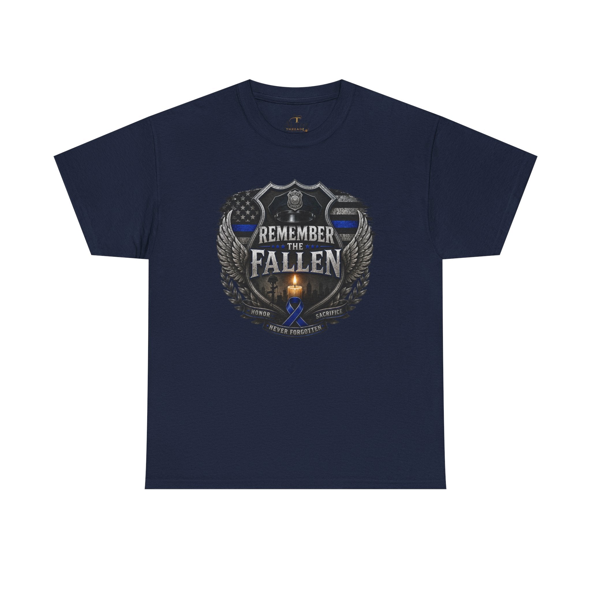 Unisex Heavy Cotton Tee Thin blue line remember the Fallen