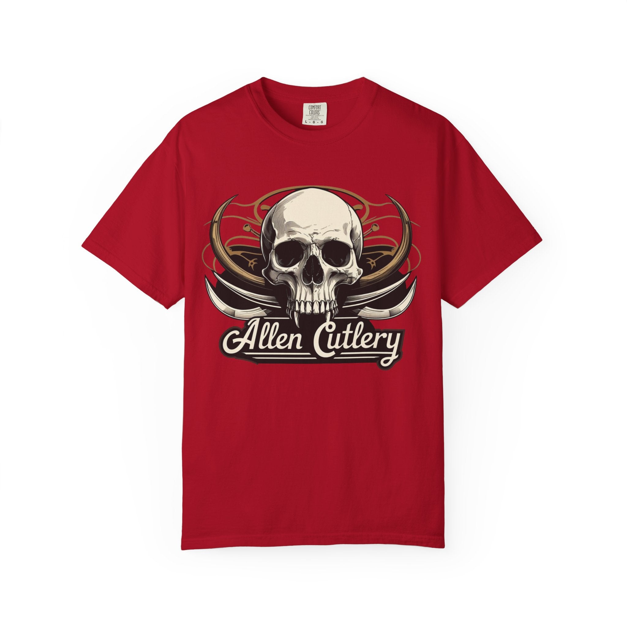 Skull Logo T-Shirt — "Allen Cutlery" Retro Gothic Tee