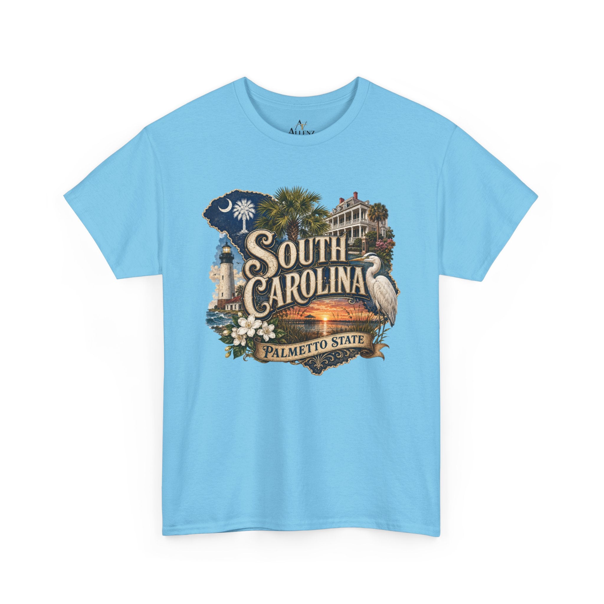 Unisex Heavy Cotton Tee🌴 South Carolina – Timeless Beauty of the Palmetto State 🌅🌊
