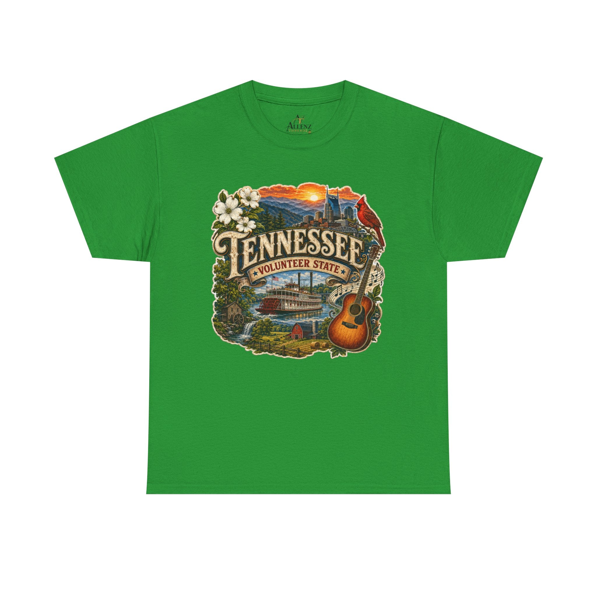 Unisex Heavy Cotton Tee🎸 Tennessee – Heart of the Volunteer State 🌄🎶