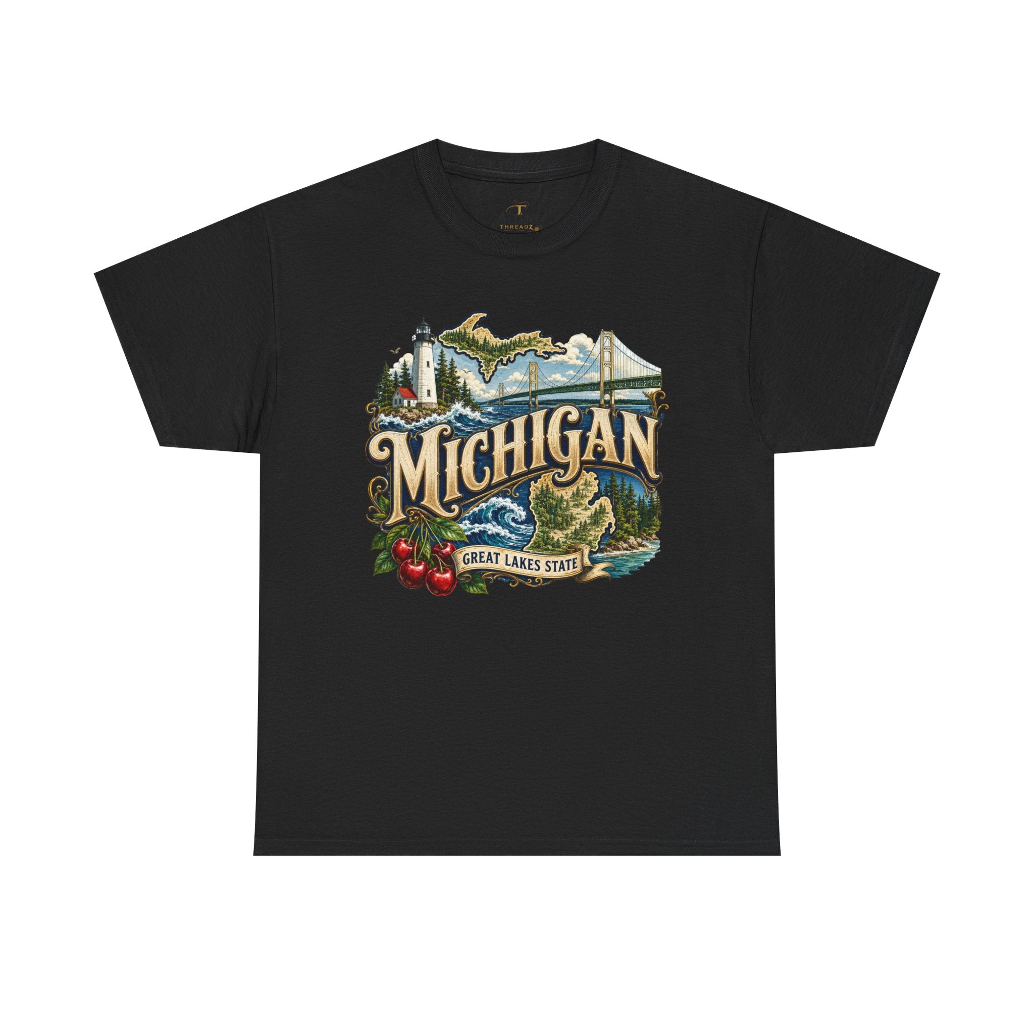 Unisex Heavy Cotton Tee🌊 Michigan – Great Lakes Beauty and Northern Adventure 🌊